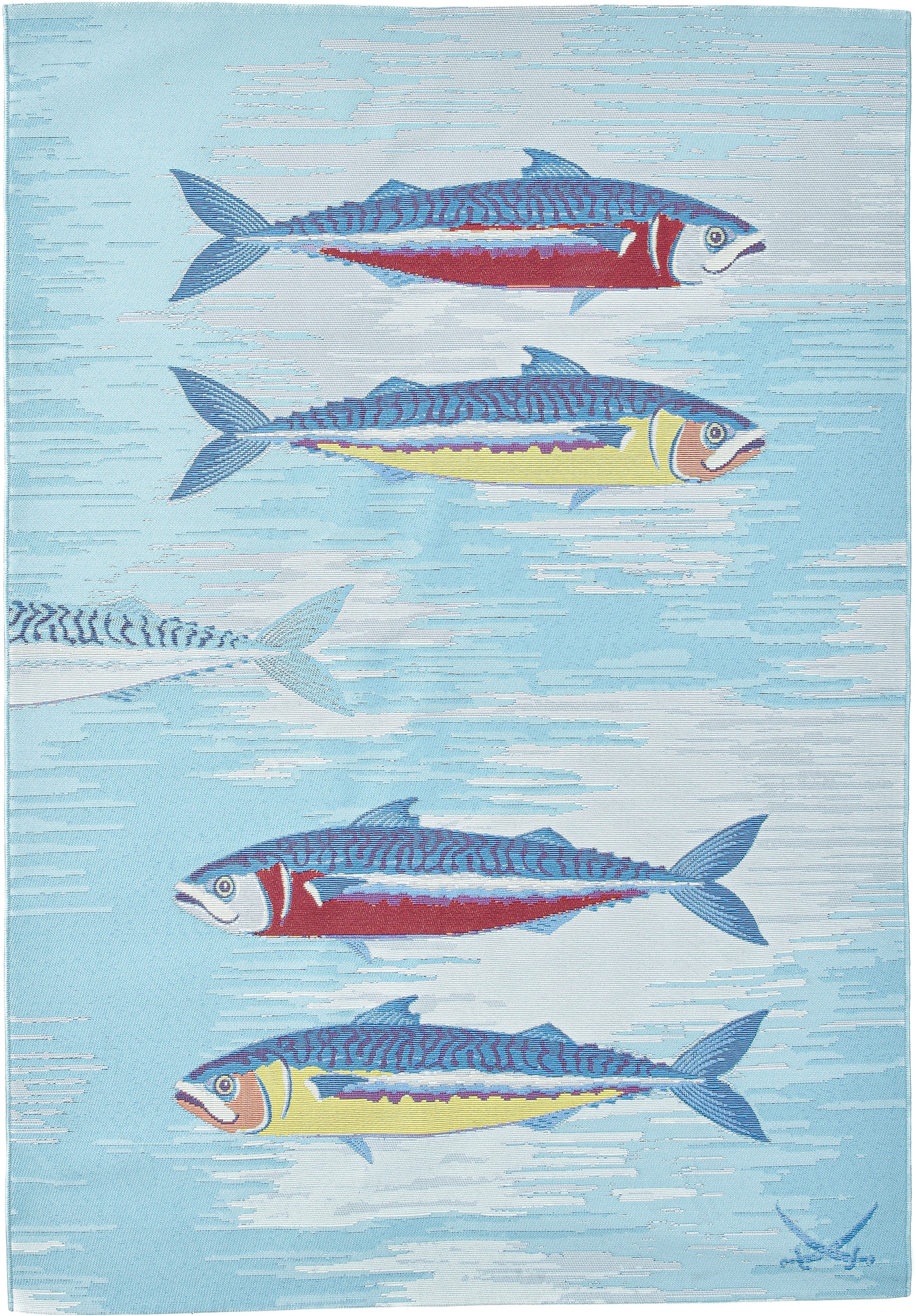 Sansibar Teppich Fische, Outdoor geeignet rechteckig, »Rantum BAUR modernes | Design, & Flachgewebe, Beach Motiv In- kaufen SA-015«