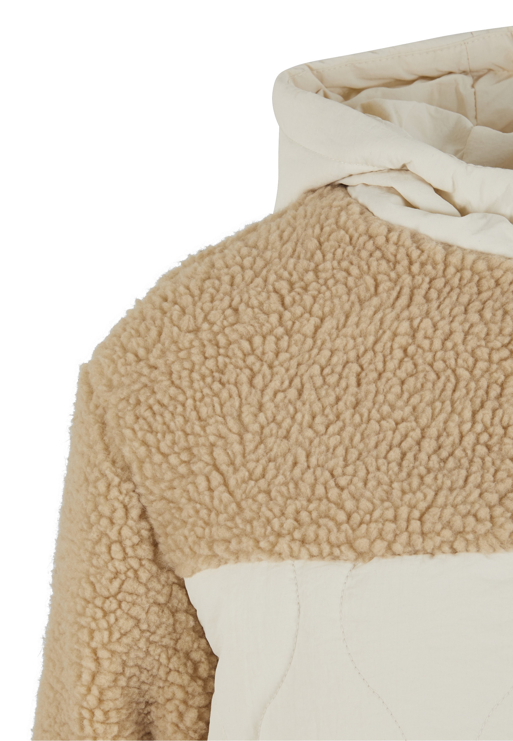 URBAN CLASSICS Allwetterjacke »Urban Classics Ladies Sherpa Crinkle Nylon Mix Jacket« 1 Stk. tlg. ohne Kapuze