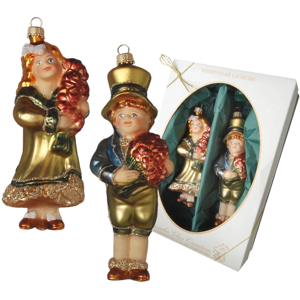 Krebs Glas Lauscha Christbaumschmuck »Viktorianische Kinder, Weihnachtsdeko, Christbaumschmuck«, (Set, 2 tlg.)