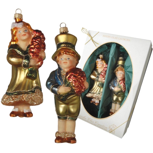 Krebs Glas Lauscha Christbaumschmuck »Viktorianische Kinder, Weihnachtsdeko,  Christbaumschmuck«, (Set, 2 tlg.), mundgeblasen kaufen | BAUR