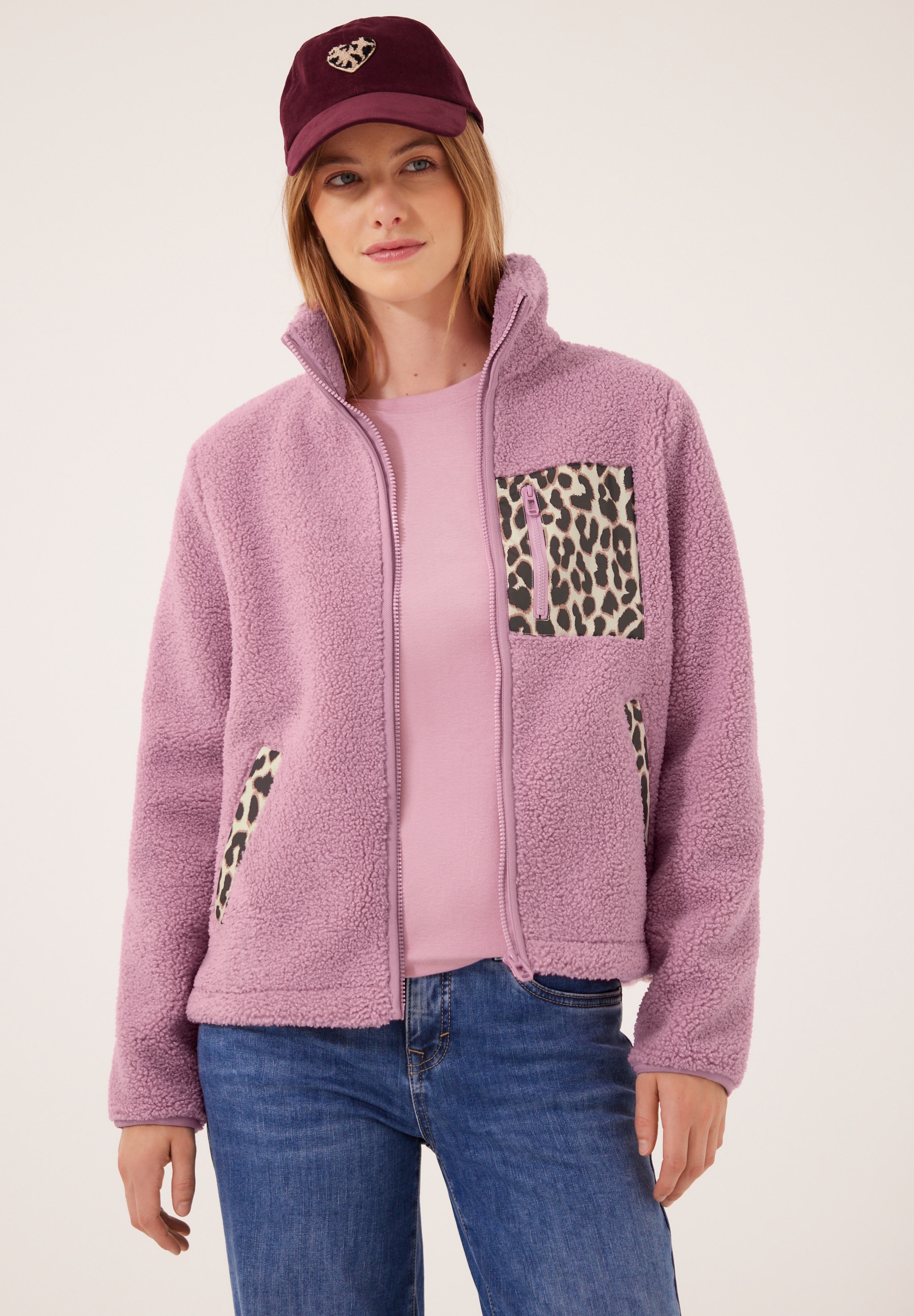 STREET ONE STUDIO Kurzjacke ohne Kapuze mit Leomuster