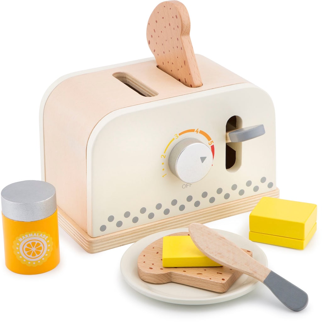 New Classic Toys® Kinder-Toaster »Holzspielzeug, Bon Appetit - Toaster mit Zubehör, Creme«