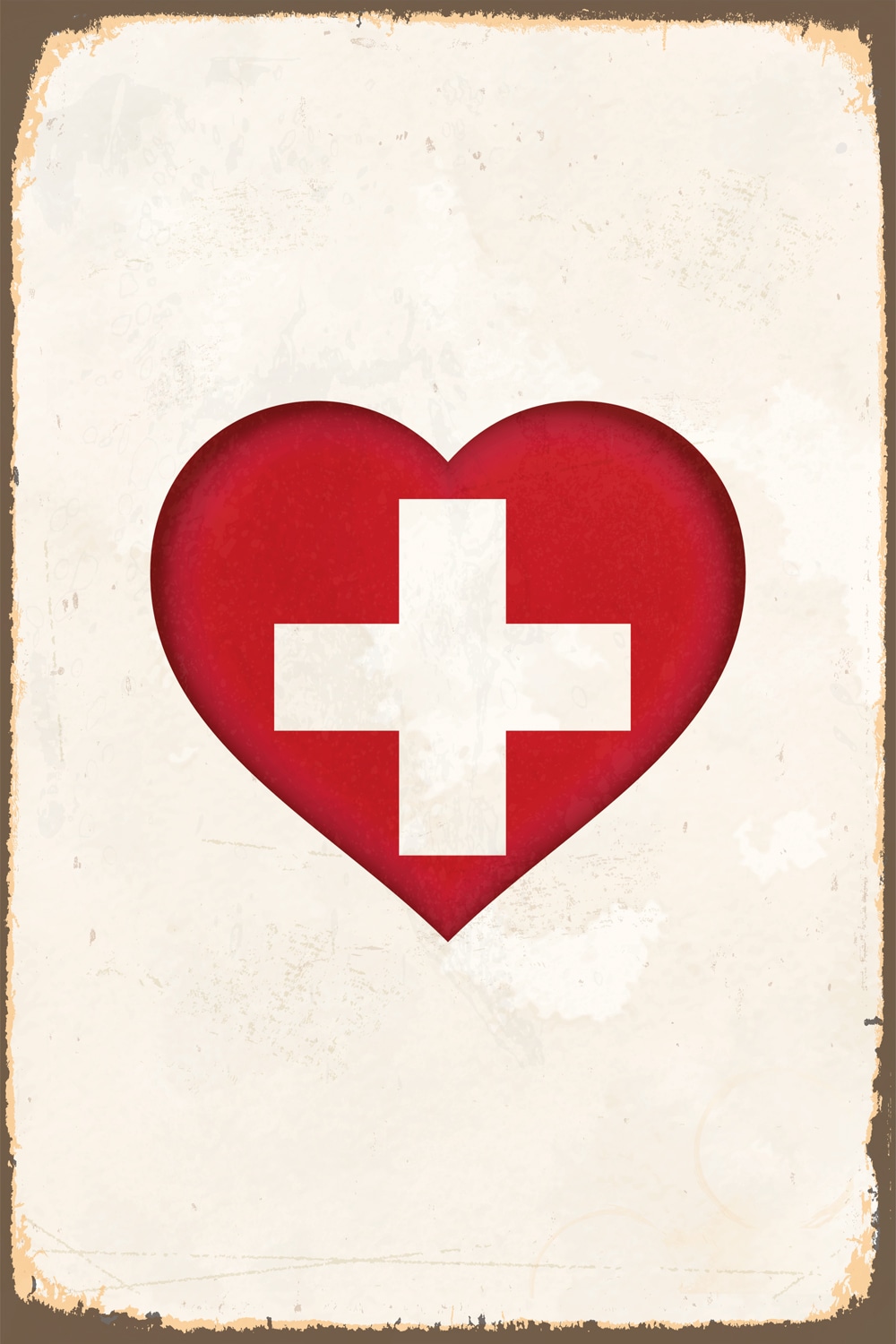 queence Metallbild "Heart for Switzerland", Herzen-Schweiz-Vintage, Stahlsc günstig online kaufen