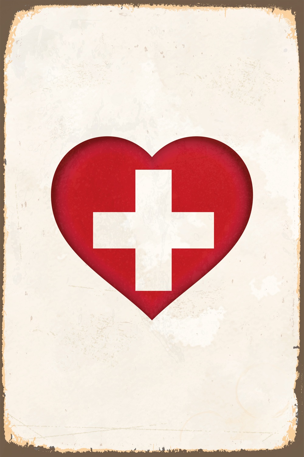 queence Metallbild "Heart for Switzerland", Schweiz, Blechschilder