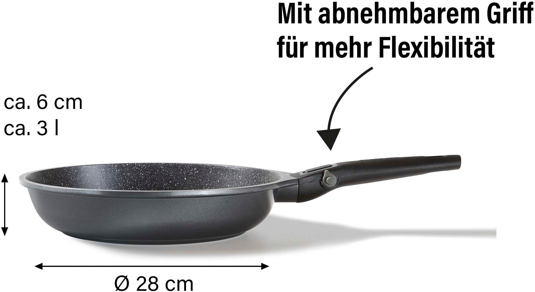 STONELINE Bratpfanne »Imagination PLUS« Aluminiumguss einzigartige Steinpartikel-Beschichtung, Induktion
