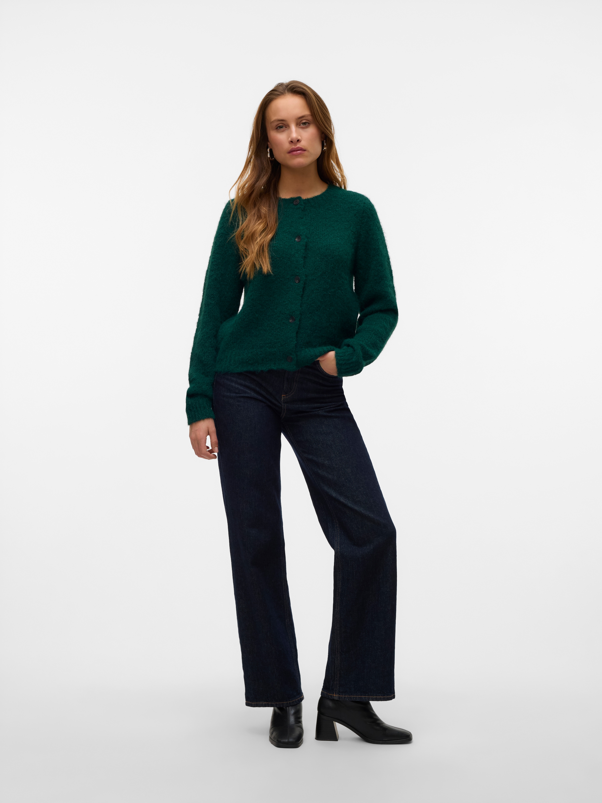 Vero Moda Strickjacke »VMNOVAH LS O-NECK BUTTON CARDI GA NOOS«