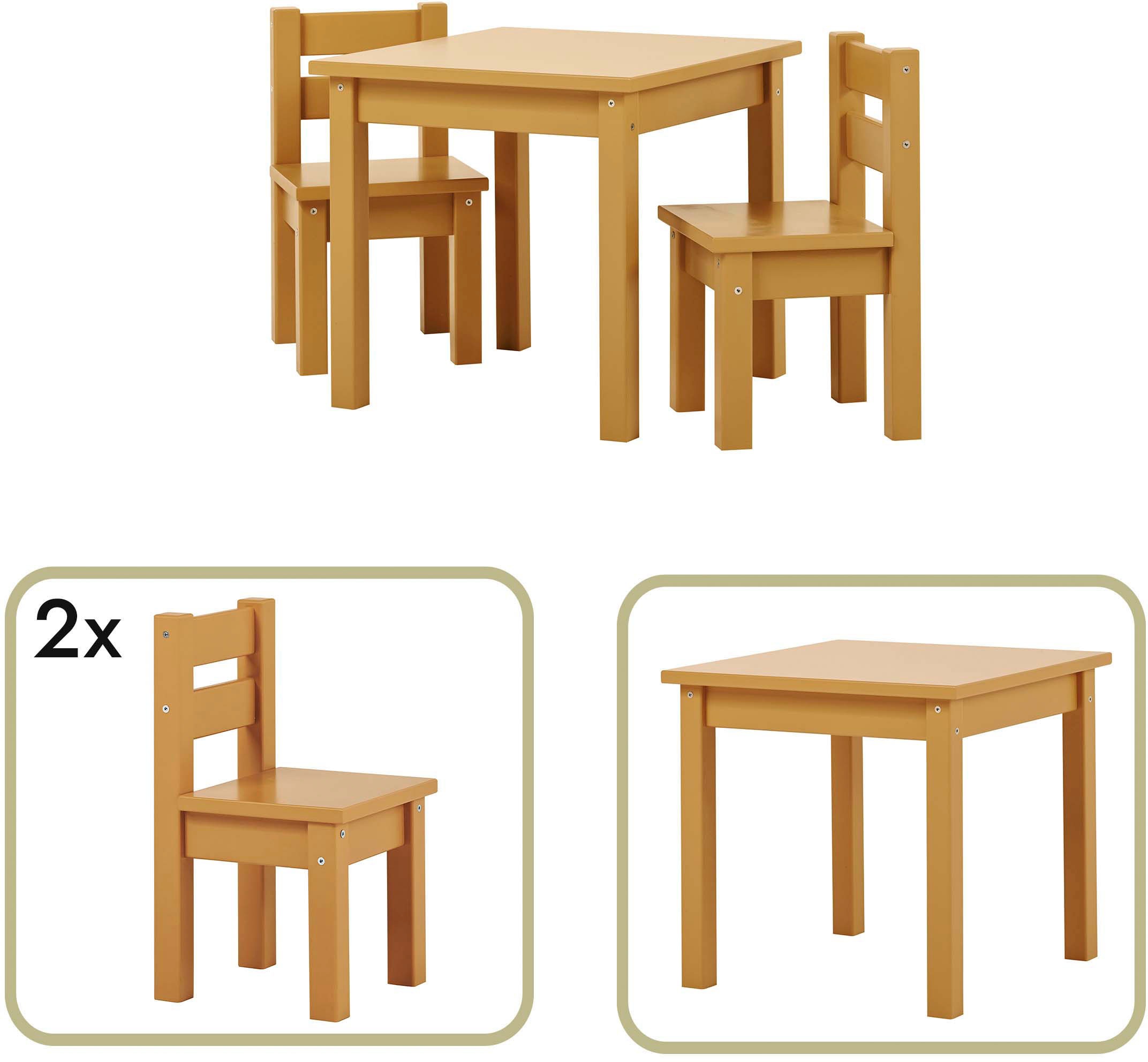 Hoppekids Kindersitzgruppe "MADS Kindersitzgruppe" Set, 1 Tisch, 2 Stühle, günstig online kaufen