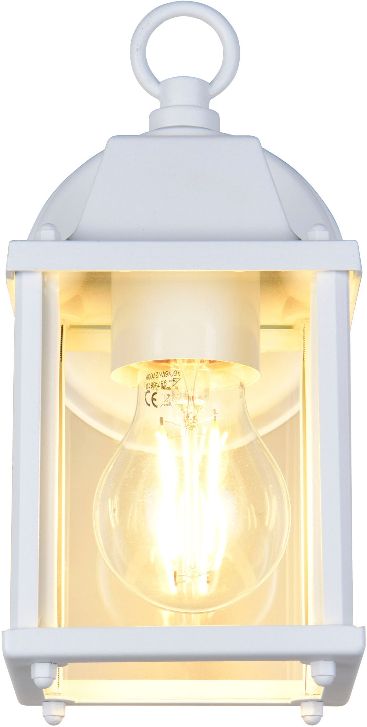 TRIO Leuchten Außen-Wandleuchte »MIRANDE, Hauswand Leuchte Laterne mit Glasschirm, exkl 1x E27 max 40W«, 1 flammig, Leuchtmittel E27 | Leuchtmittel wechselbar, IP23, Outdoor Wandlampe für wechselbare Leuchtmittel Höhe 23cm
