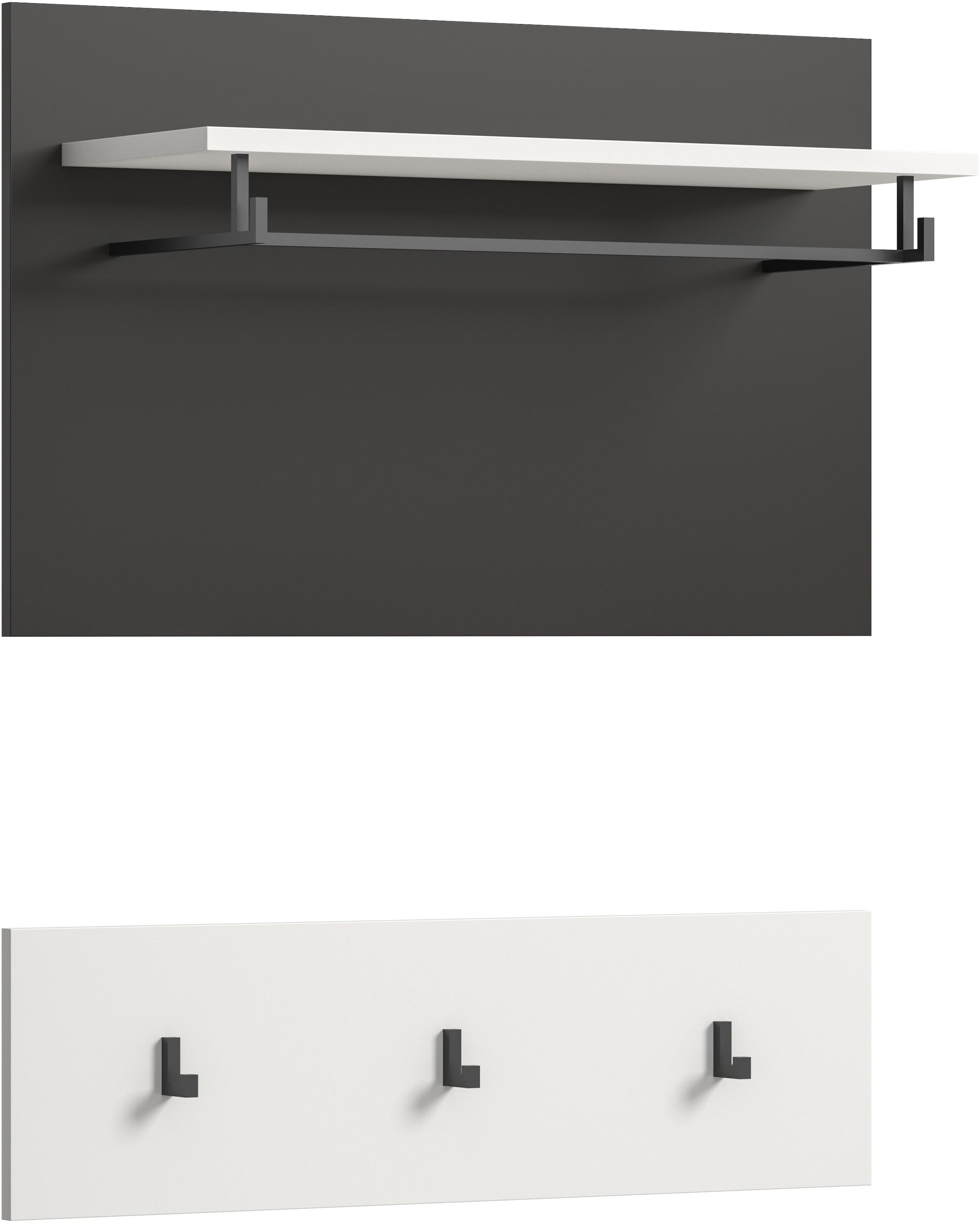 Home affaire Garderobenpaneel "REHAT, TOPSELLER, 2-teilig, bestehend aus: Paneel & Hakenleiste" in verschiedenen Farben erhältlich, 1 Stk. tlg. Paneel, Hakenleiste, Wandboard, Garderobe, Garderobenleiste