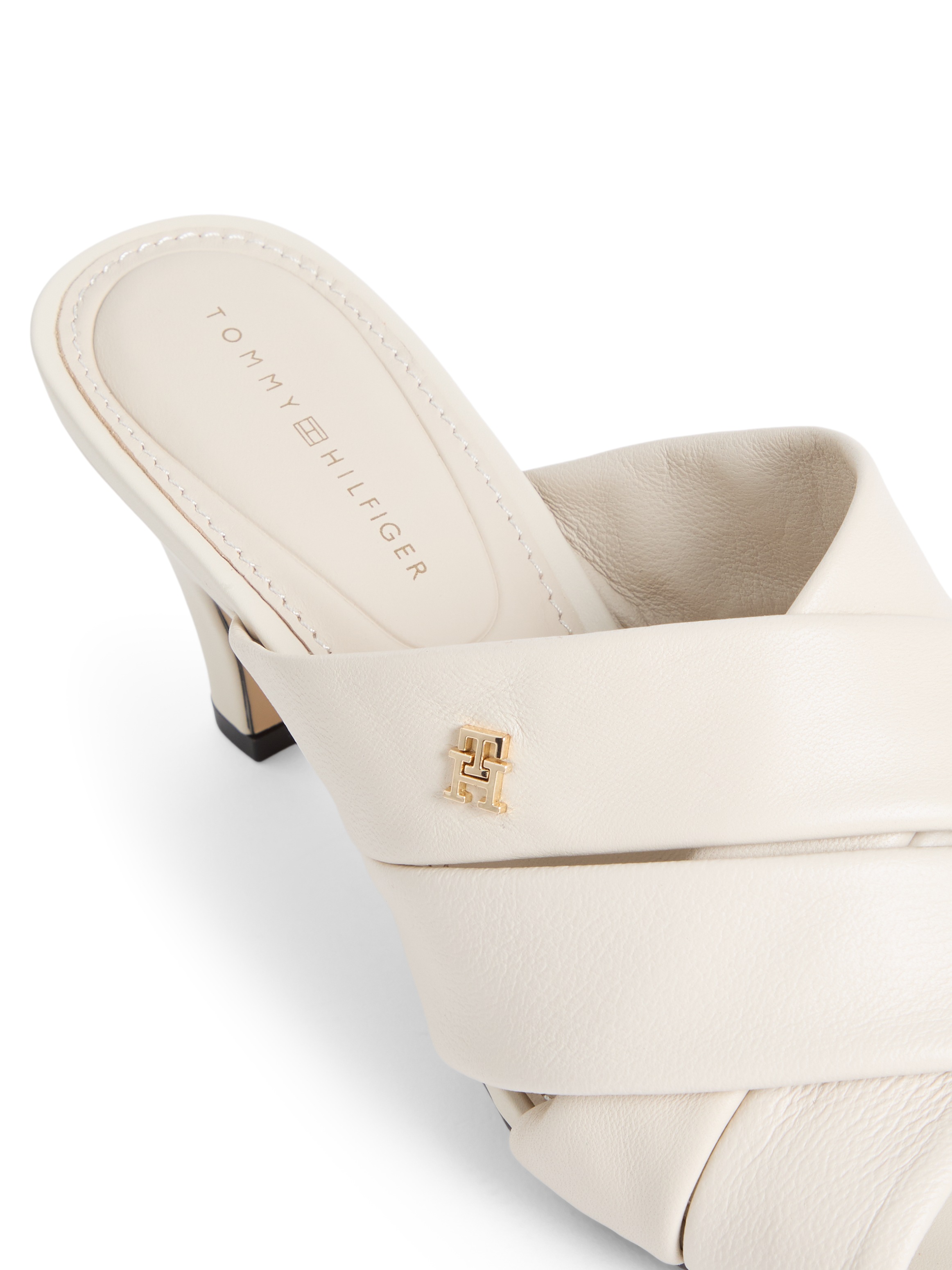 Tommy Hilfiger Pantolette "ELEVATED MID HEEL MULE LTH" Sommerschuh, Schlupf günstig online kaufen