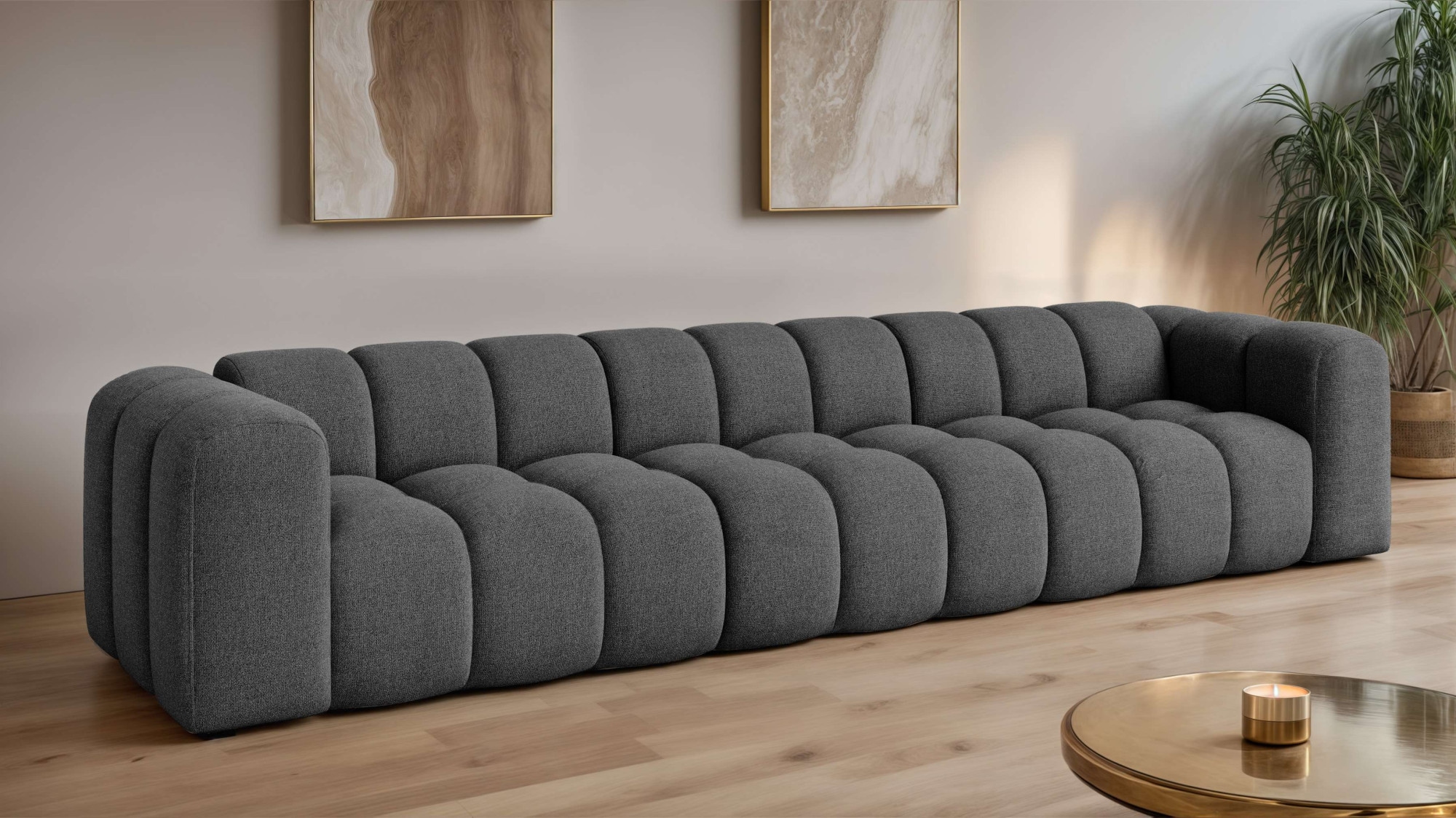 OTTO home Big-Sofa "XL KALLIE Design-Sofa mit Steppung, Bubble-Optik, Breite 340 cm" moderne Steppung, hoher Sitzkomfort und modernes Design