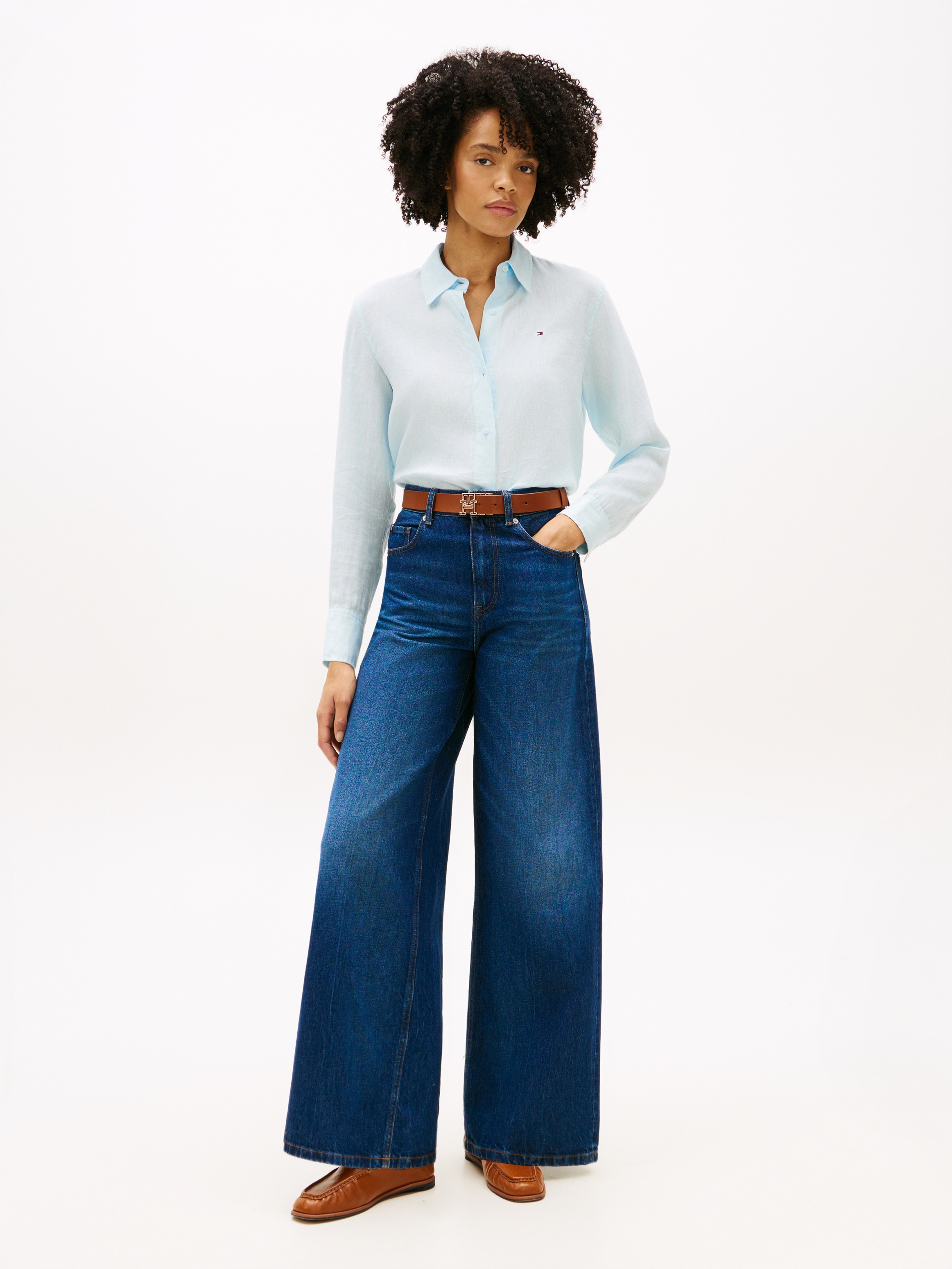Tommy Hilfiger Weite Jeans »DNM NEW DOREEN 70'S WIDE LEG HW« Baumwolle, lässig geschnitten, wide fit, high waist