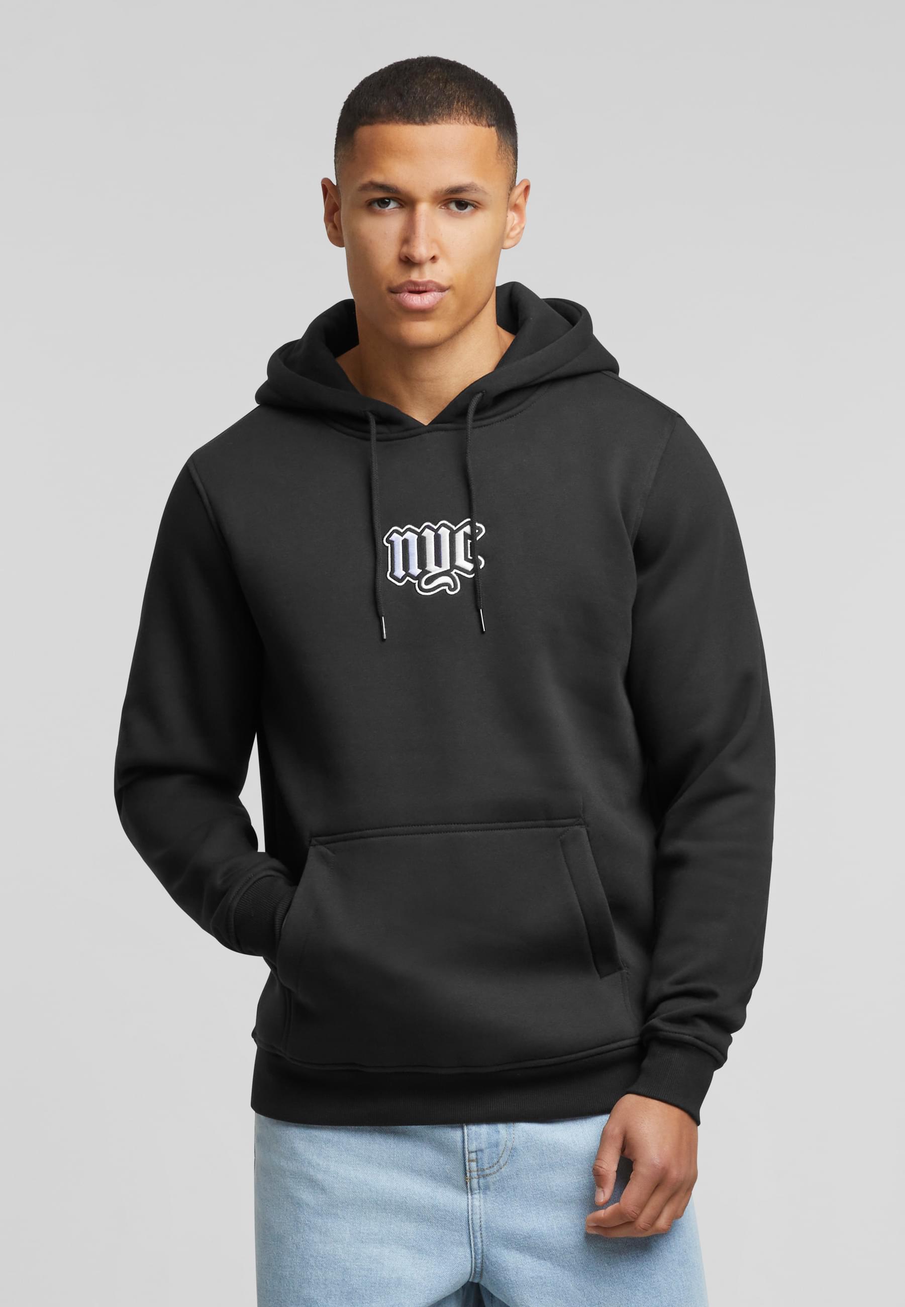 Thumbnail - MisterTee Kapuzensweatshirt "MisterTee NYC Old English Wording Patch Hoody", (1 tlg.)
