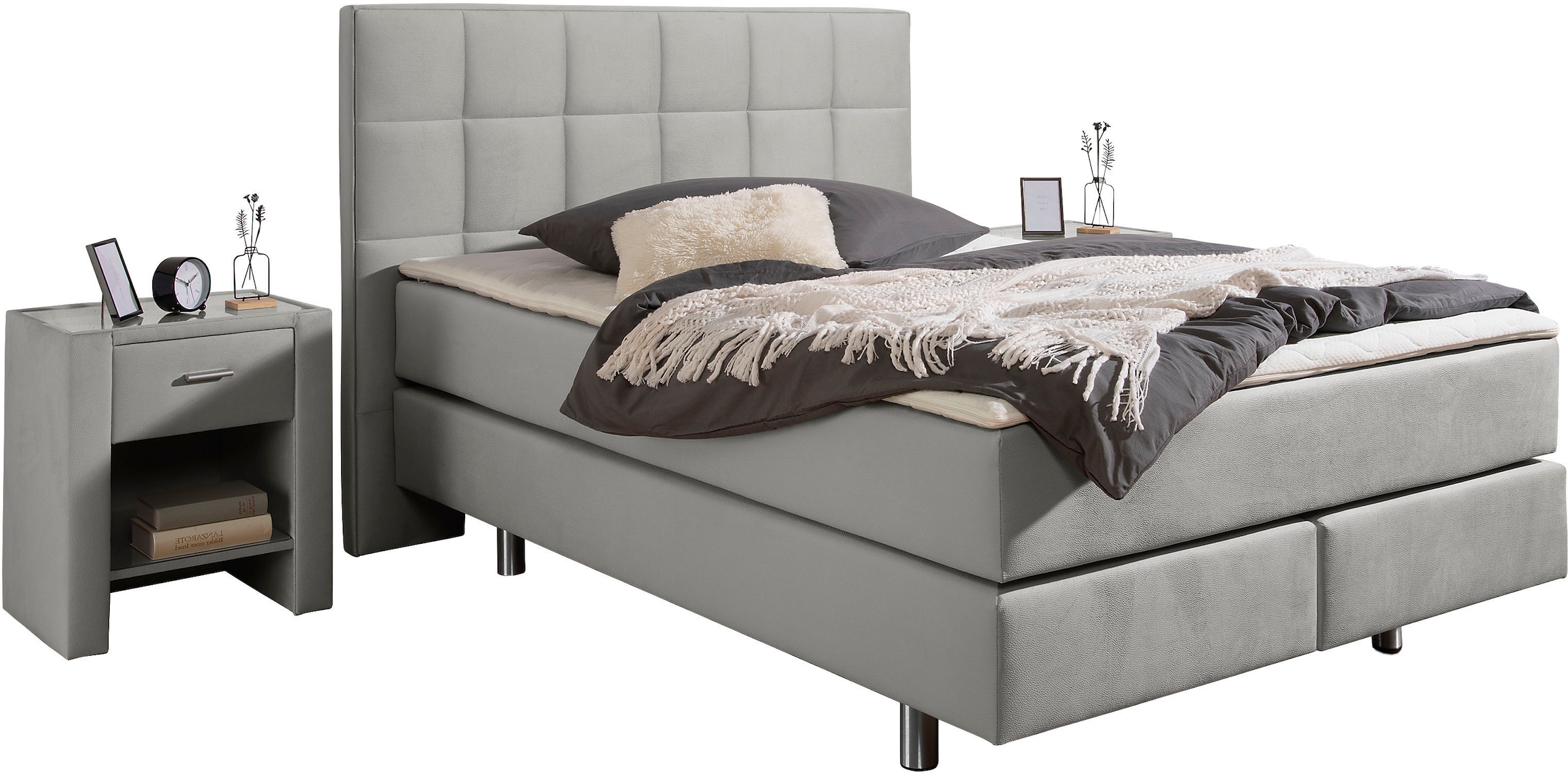 Home affaire Boxspringbett »Loomis« inkl. Topper, wahlweise in H2, H3 oder H4 erhältlich