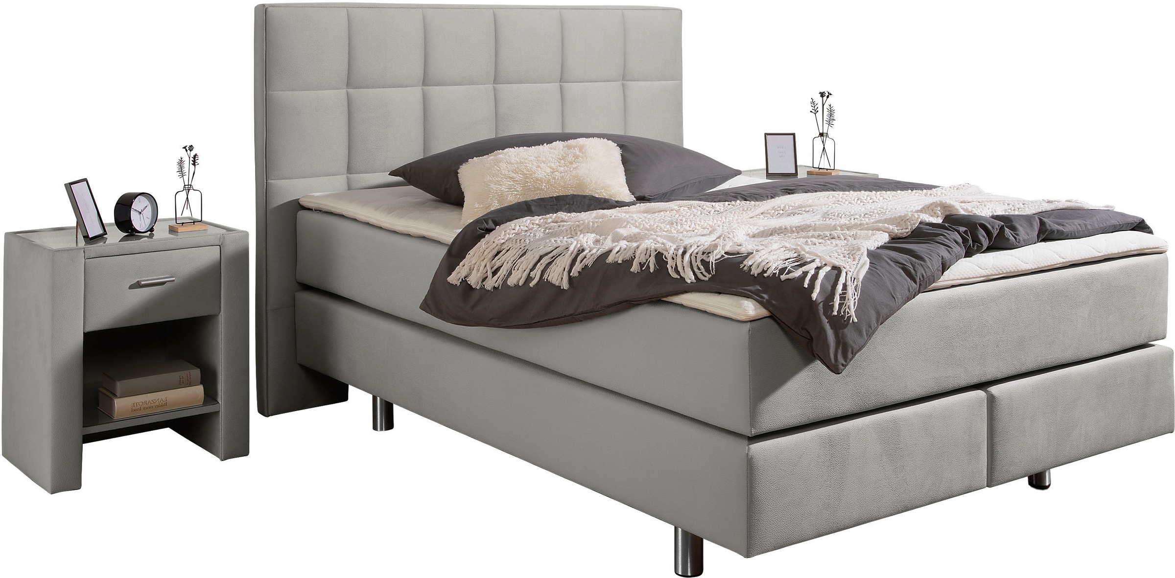 Home affaire Boxspringbett "Loomis" inkl. Topper, wahlweise in H2, H3 oder günstig online kaufen