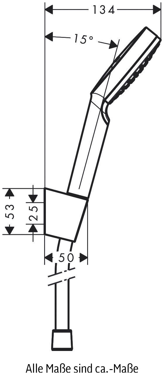 hansgrohe Duschbrause »Crometta«, (Brauseschlauch, Handbrause, Brausehalter), 10cm, 1 Strahlart wassersparend mit Duschschlauch 125cm, Weiß/chrom