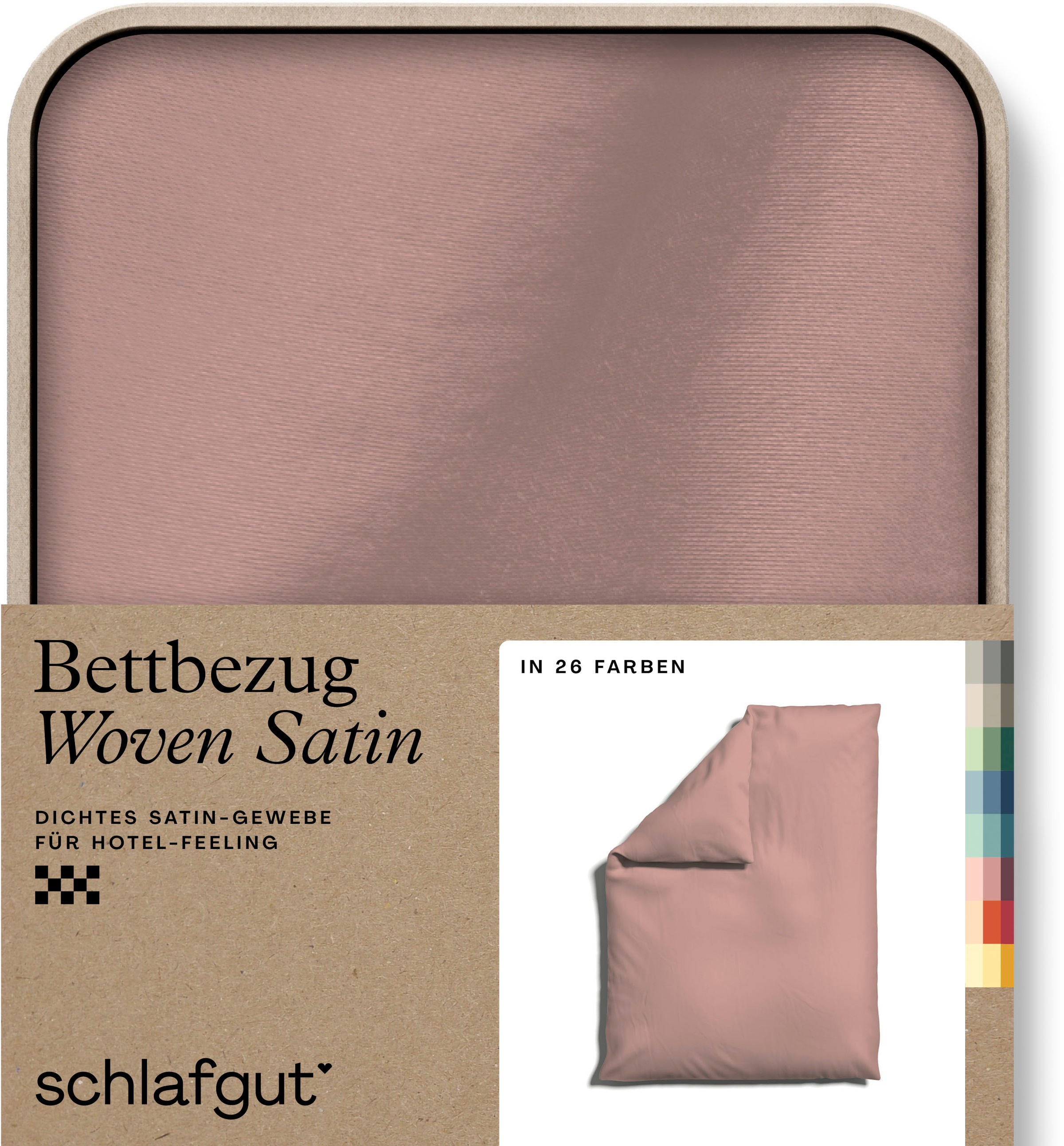 Schlafgut Bettbezug "Premium Woven Satin, 100% Baumwolle, Fadendichte 300TC" besonders dicht gewebt, Mix & Match: passender Kissenbezug erhältlich