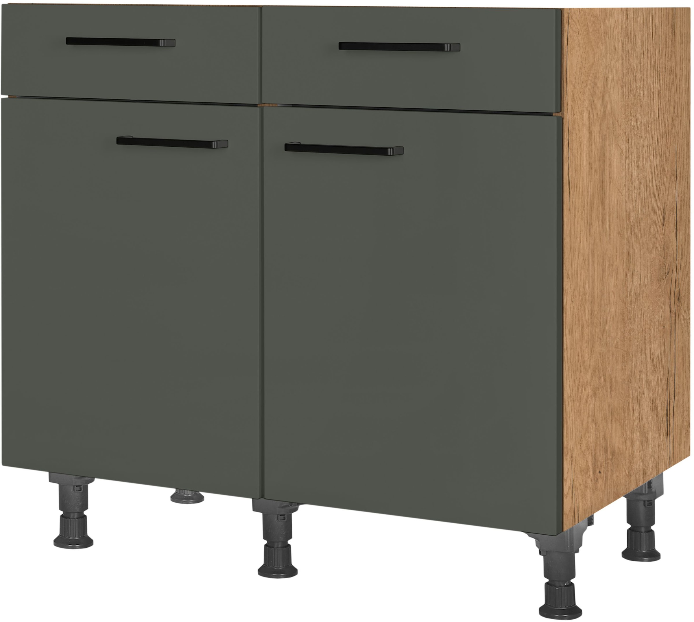 nobilia ""Easytouch", vormontiert, Breite 90 cm, Soft-Close-Funktion" bei den Schubkästen, inkl. höhenverstellbare Sockelfüße