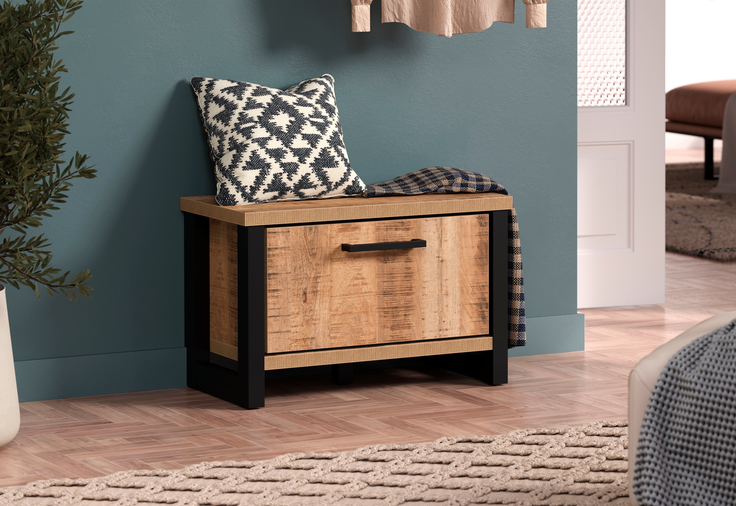 Home affaire Sitzbank »Elda« 1 Stk. tlg. Sitzbank mit 1 Gasdruckdämpfer Klappe – (B/T/H) 73/39/47 cm