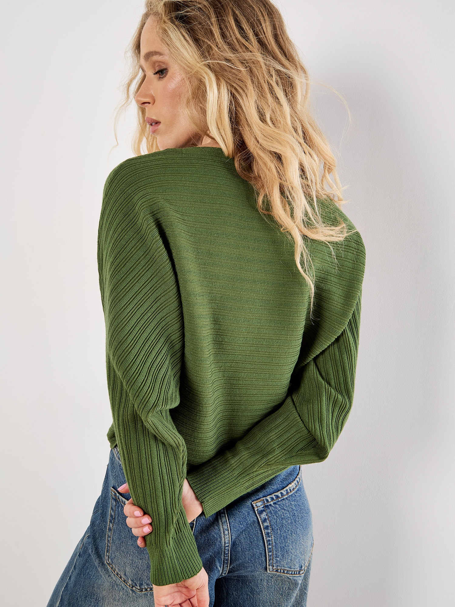 Apricot Fledermauspullover »Ripppullover« mit Fledermausärmeln