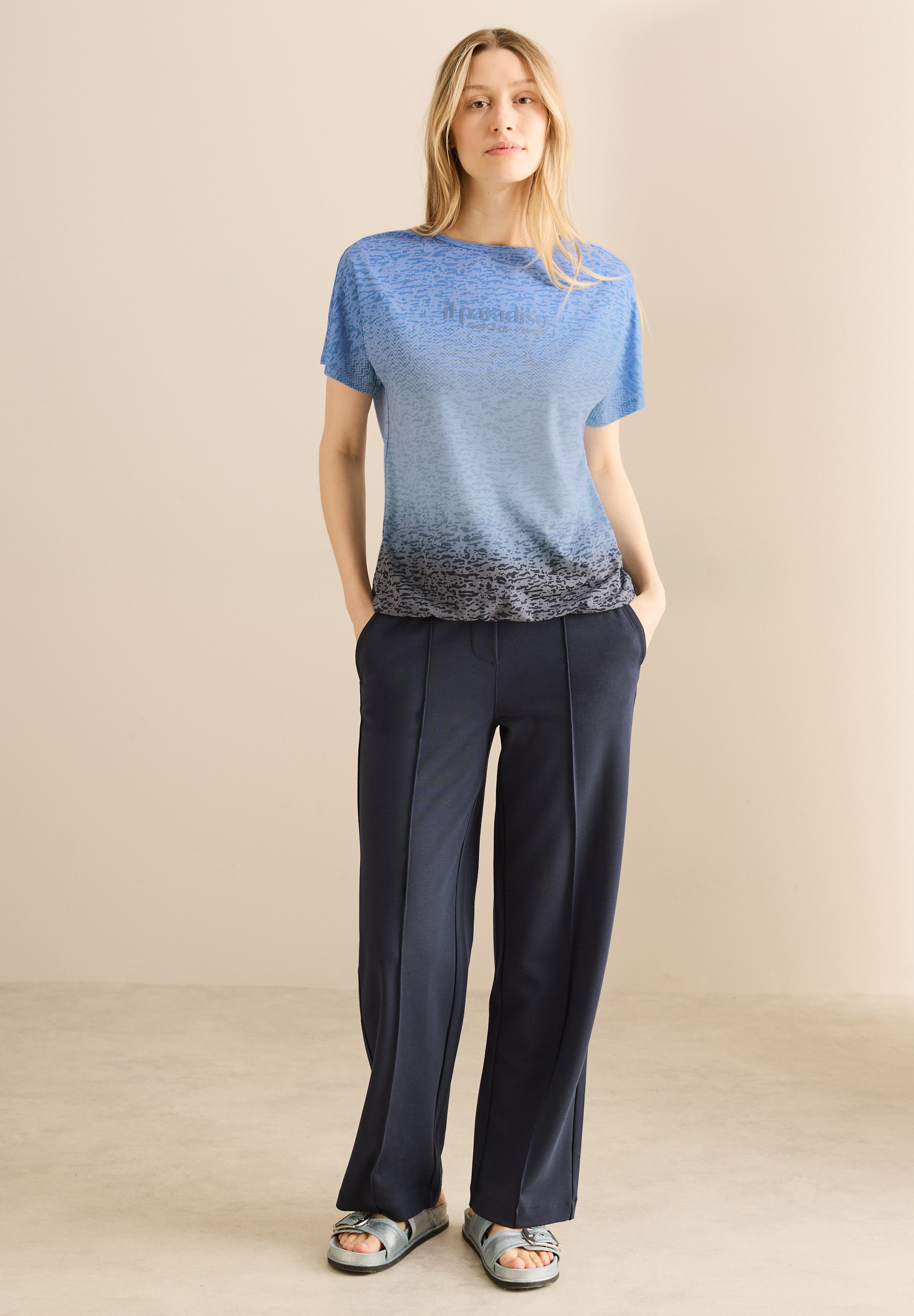 Cecil Print-Shirt, mit U-Boot-Ausschnitt