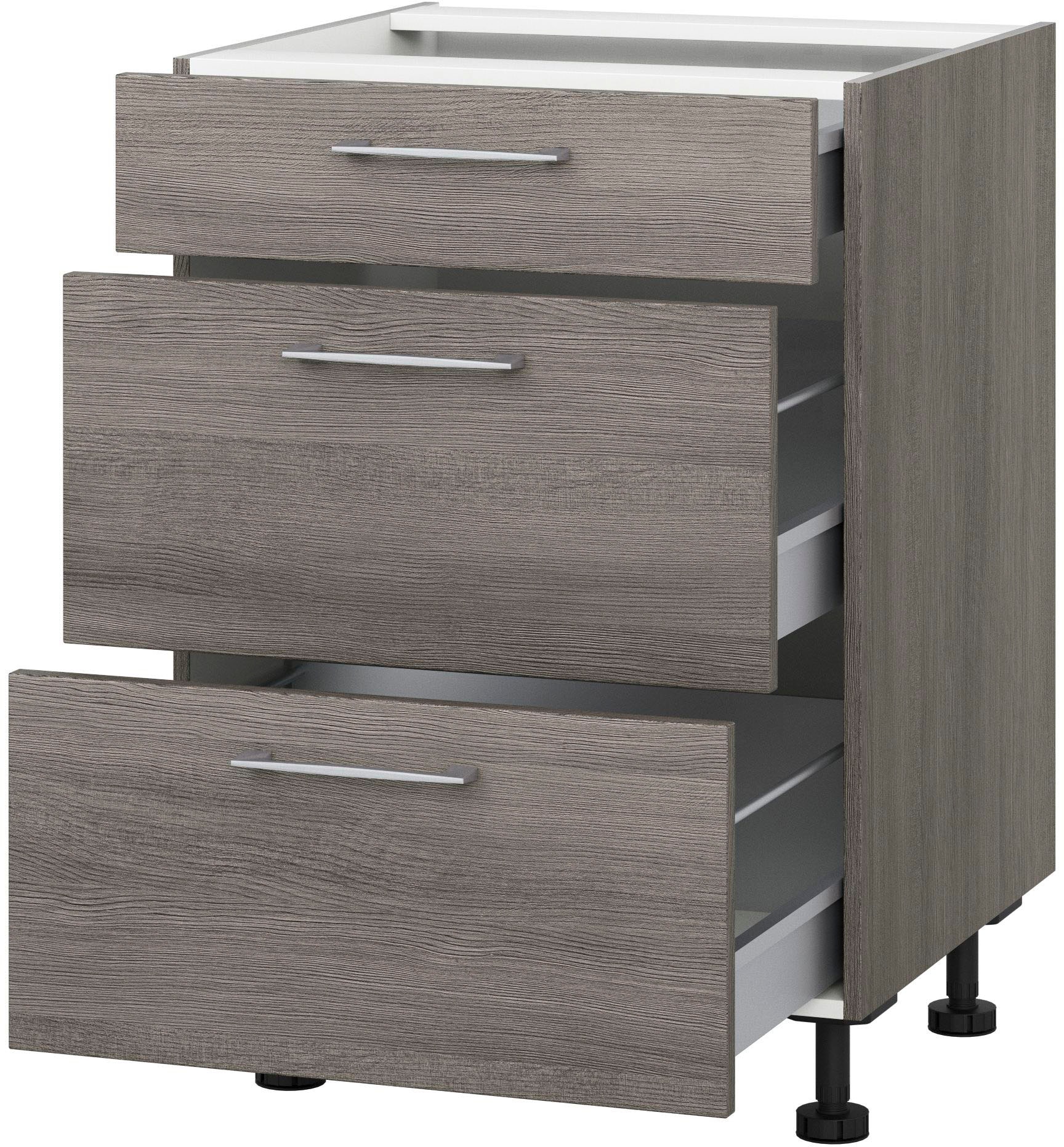 KOCHSTATION Auszugsunterschrank "KS-Trea U2AS50", mit drei Auszügen, Breite 50 cm, Höhe 75 cm