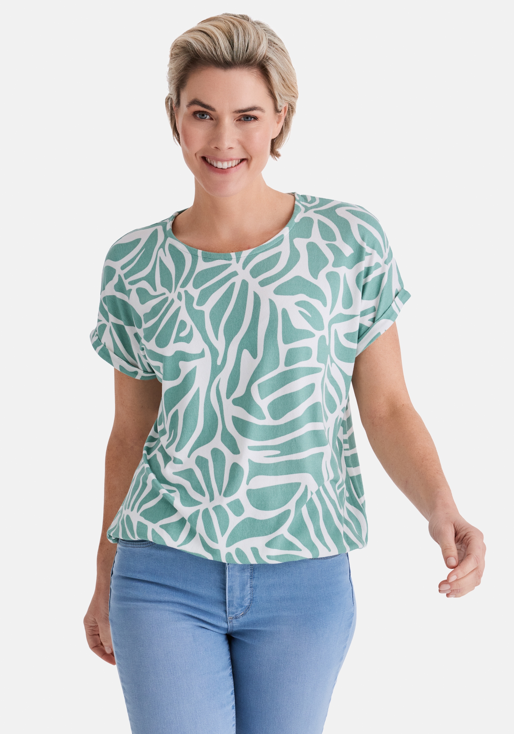 STOOKER WOMEN Kurzarmshirt "STCLEA Print T-Shirt" Regular Fit T-Shirt Spitz günstig online kaufen