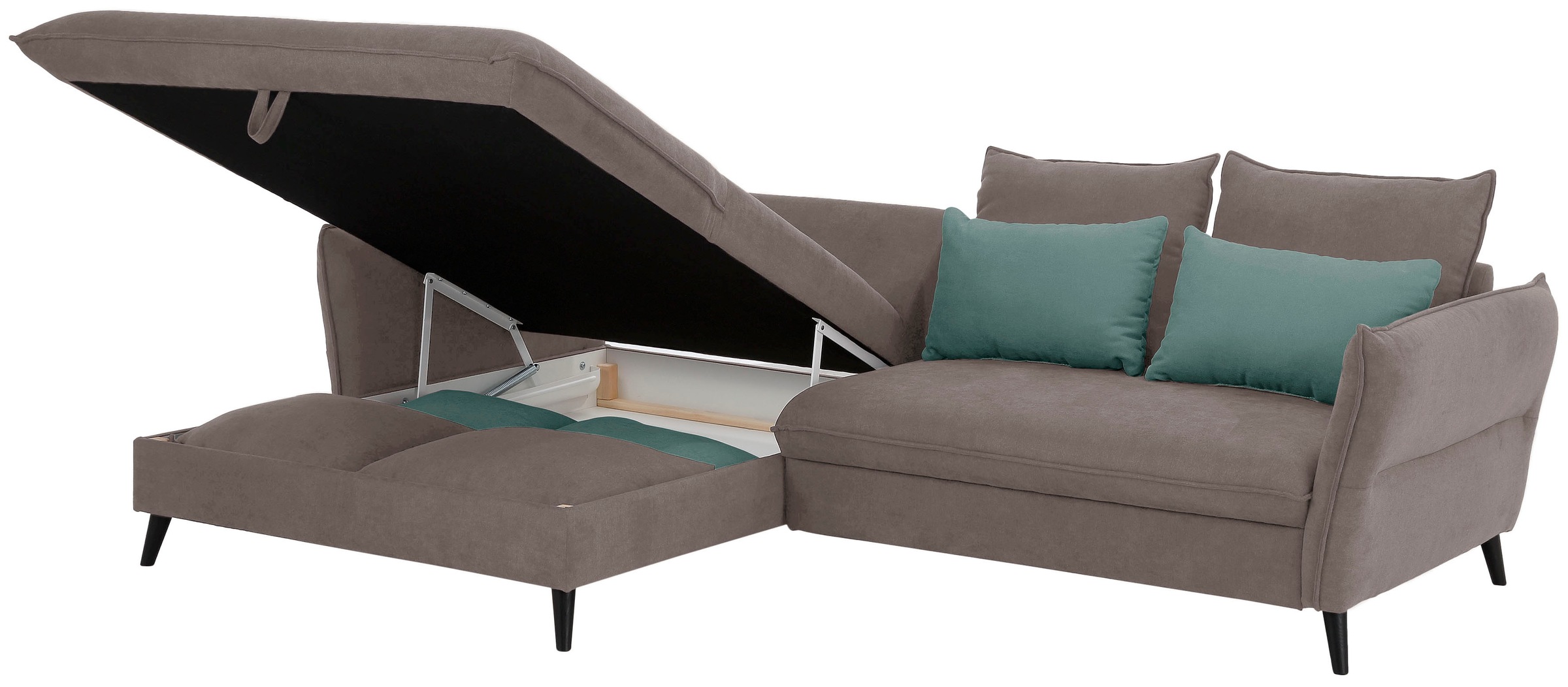Home affaire Ecksofa »Tirano, L-Form«, wahlweise mit Bettfunktion und Bettkasten