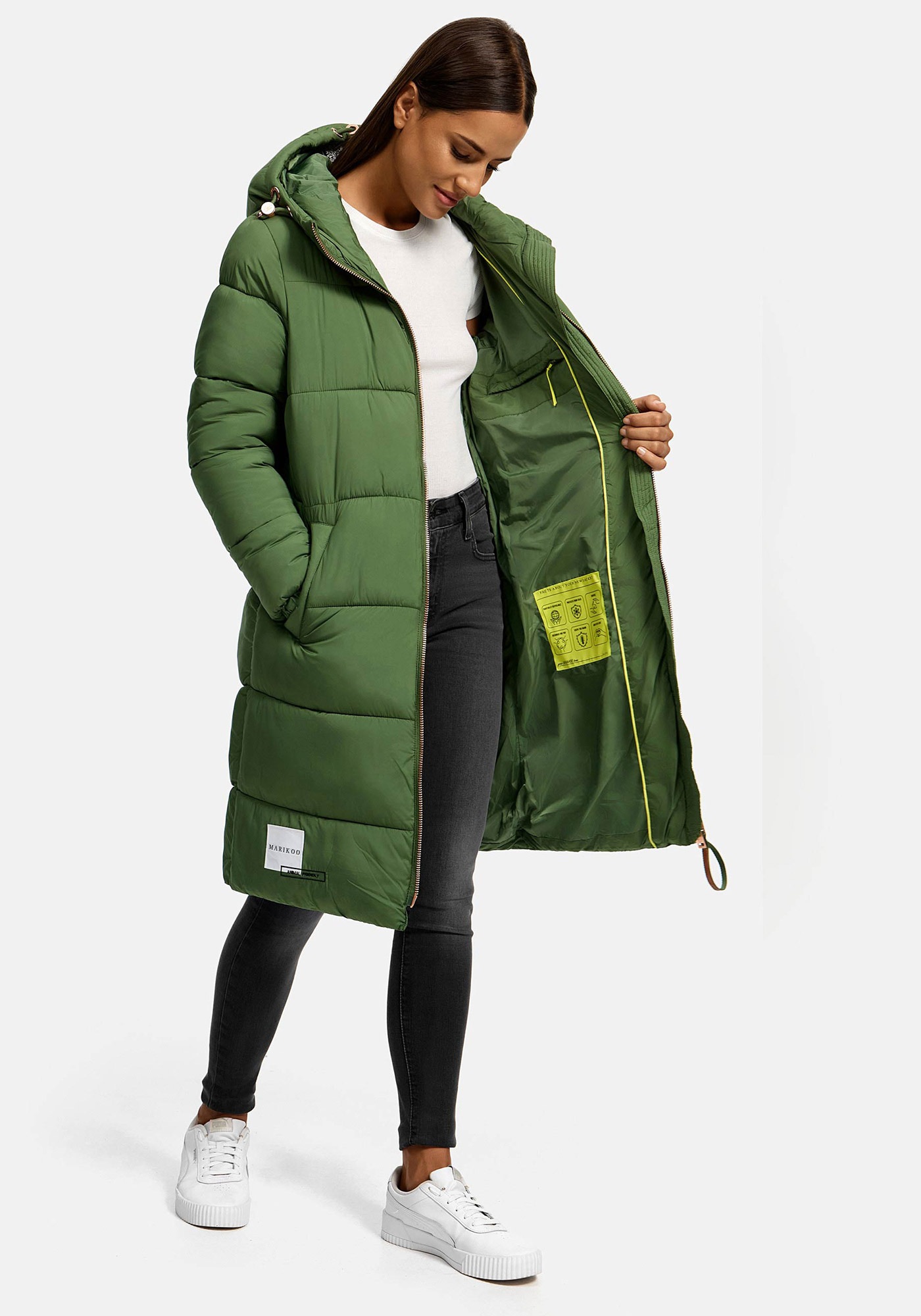 Marikoo Winterjacke »Nomadiaa«, Lange Damen Winterjacke