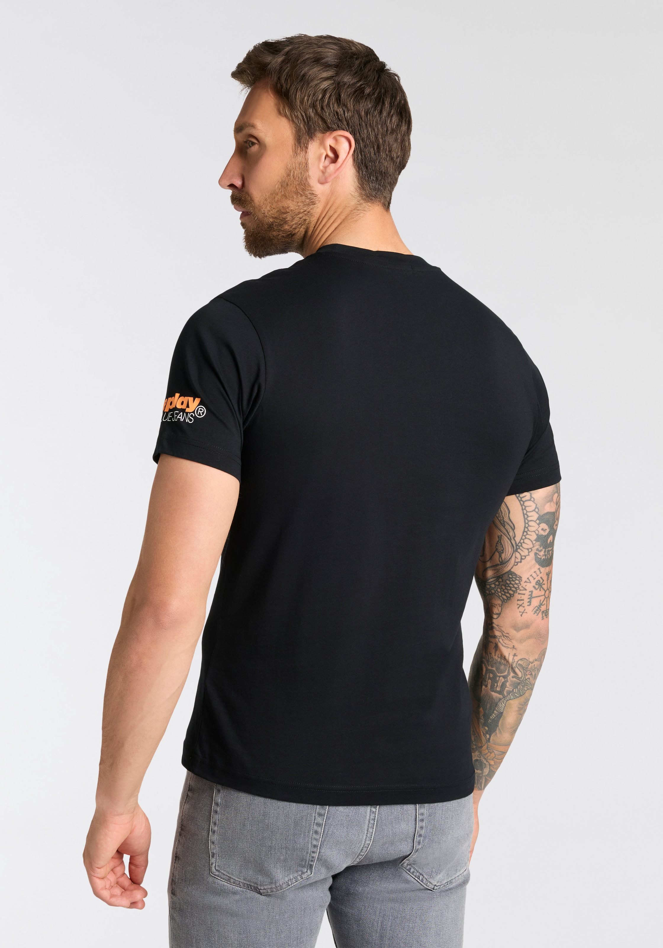 Replay T-Shirt Replaydruck am Ärmelabschluss günstig online kaufen