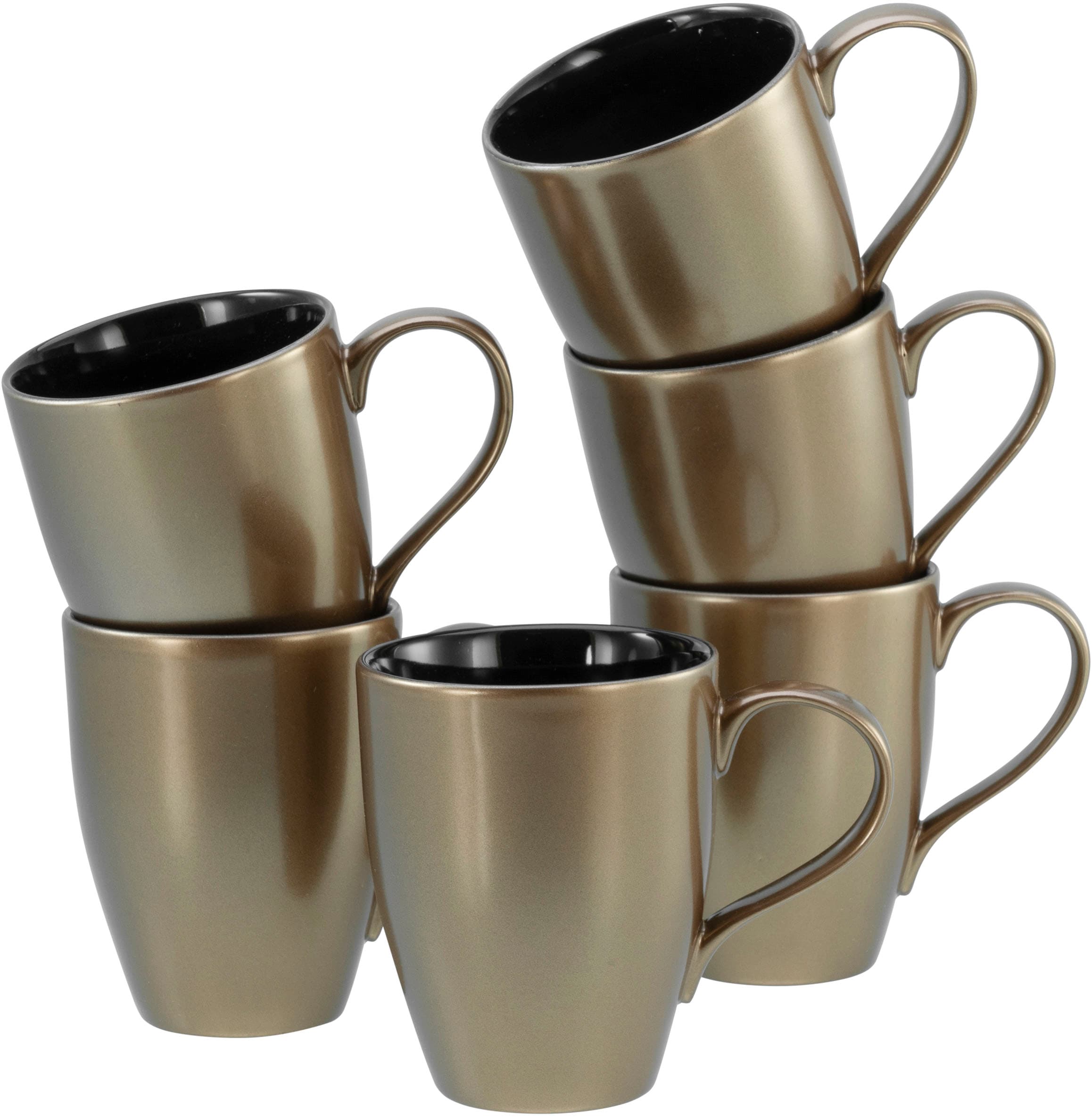 CreaTable Becher "Golden Days Schwarz, Becherset, 6-tlg." Goldfarbene Spezi günstig online kaufen