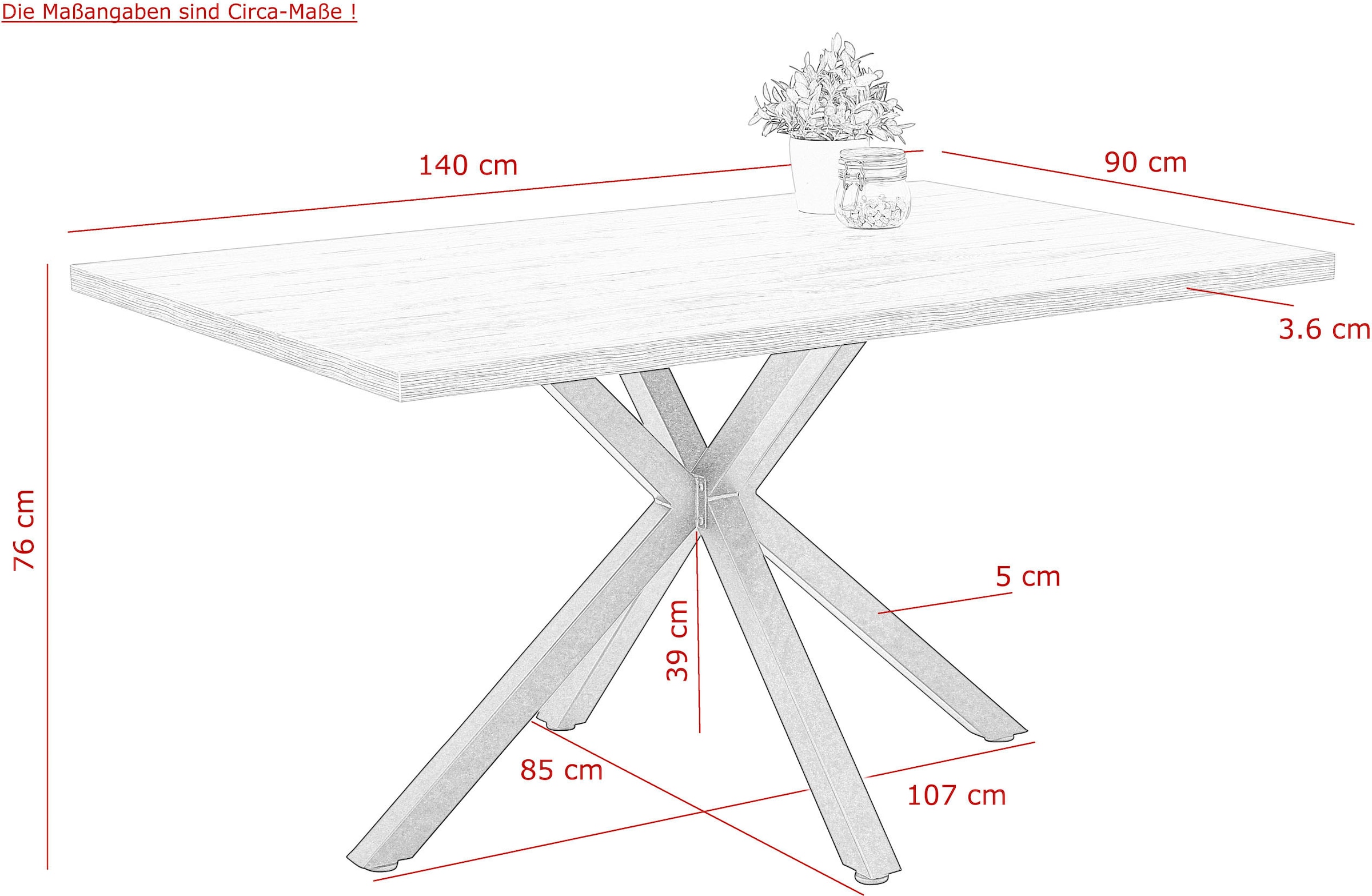 HELA Essgruppe »CLEO«, (Set, 5 tlg., 1 Tisch / 4 Stühle), mit Armlehnen