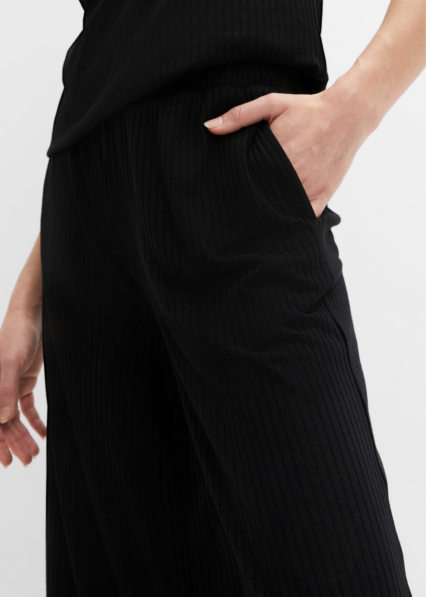 bonprix Jerseyhose »Jersey-Hose aus Rippe mit Bequembund«  Jersey-Hose aus Rippe mit Bequembund