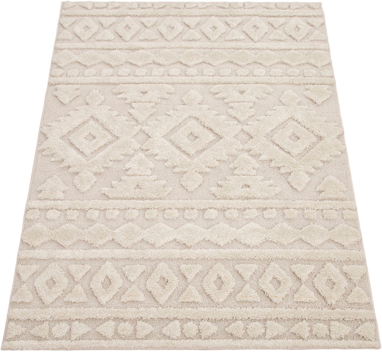 Paco Home Hochflor-Teppich "Genua 746" rechteckig 34 mm Höhe Uni Farben, Ho günstig online kaufen