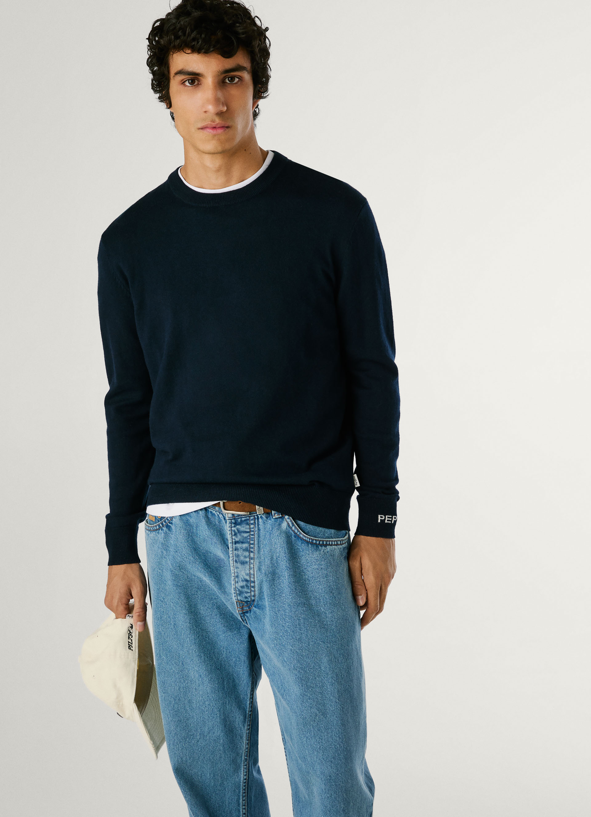 Thumbnail - Pepe Jeans Strickpullover "ANDRE CREW NECK" mit Rundhals, Logo-Jacquard