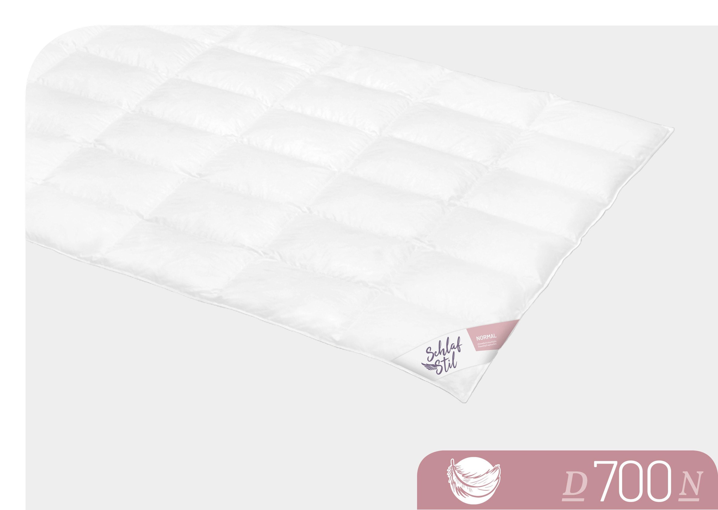 Schlafstil Gänsedaunenbettdecke "D700" normal Füllung 100Gaensedaunen 1 Stk günstig online kaufen