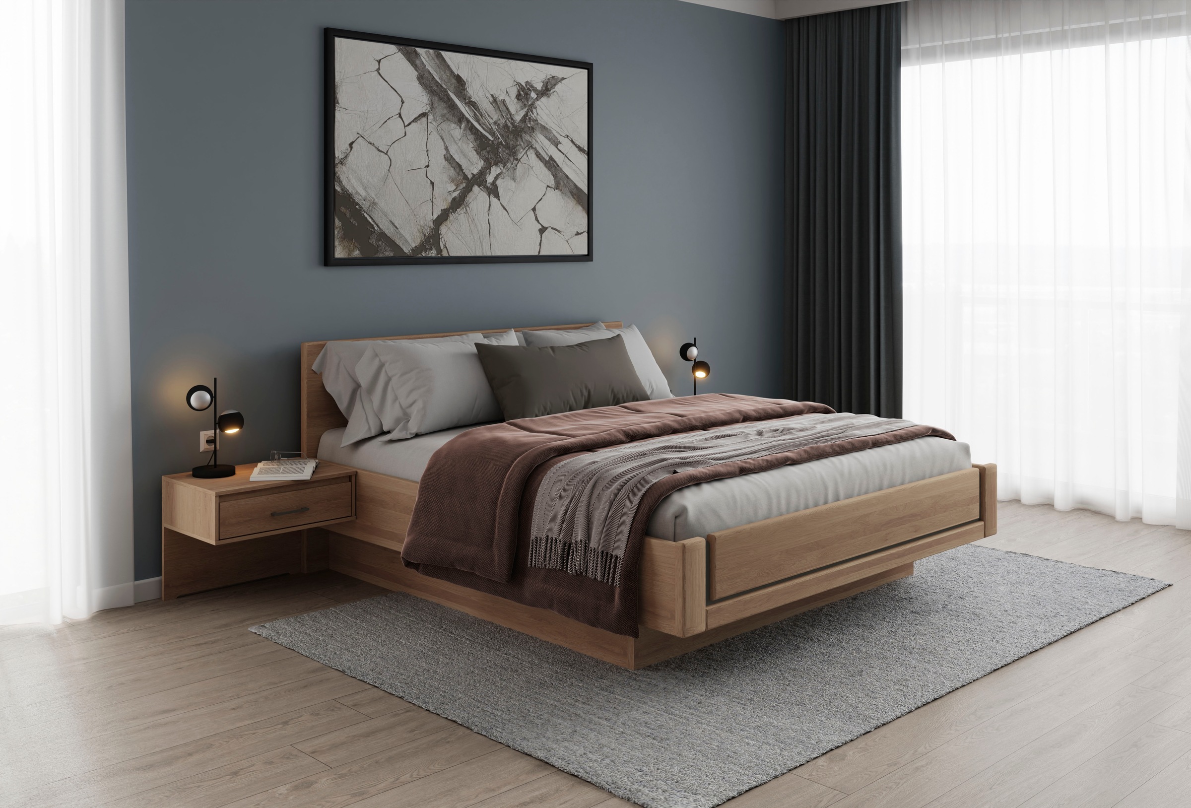 Musterring Holzbett "Sorrent, Bettgestell, Bettrahmen, teilmassiv Eiche", ( günstig online kaufen