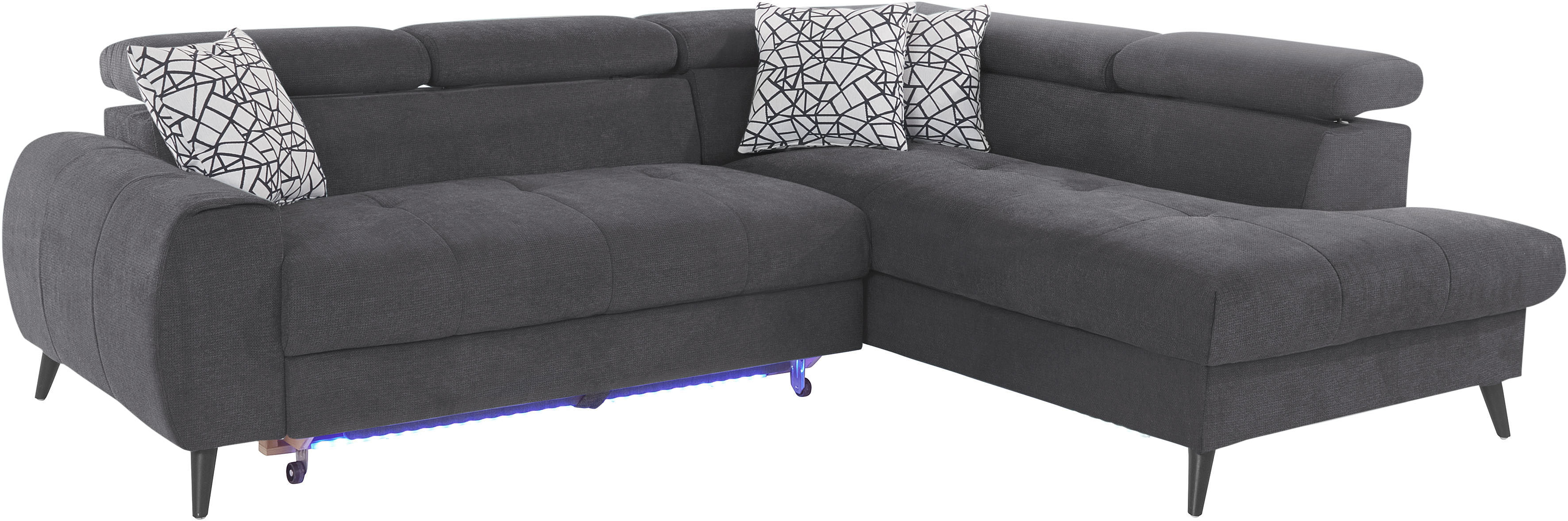 Thumbnail - COTTA Ecksofa "Mia L-Form mit 3 Zierkissen", wahlweise mit Bettfunktion, Bettkasten, Beleuchtung & Wireless-Charger