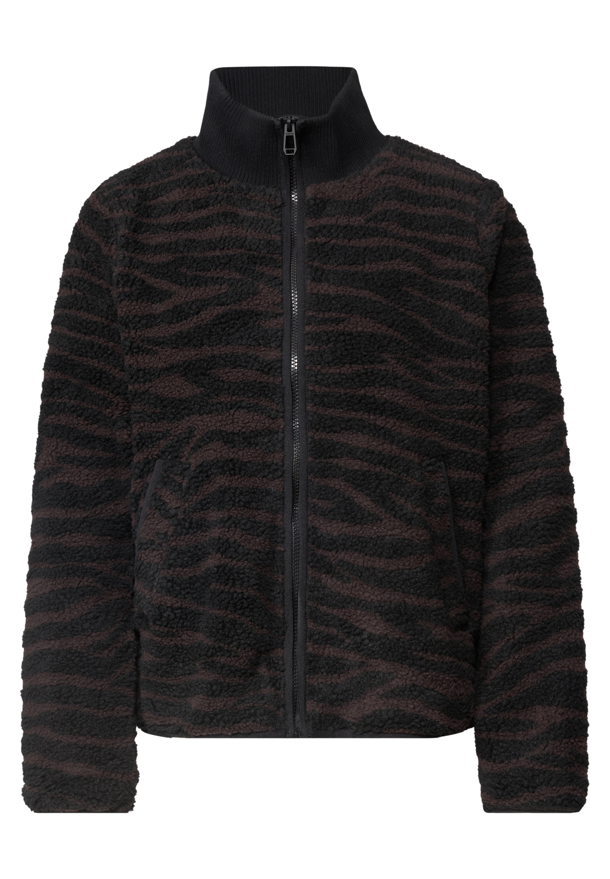 STREET ONE STUDIO Fellimitatjacke ohne Kapuze mit Stehkragen