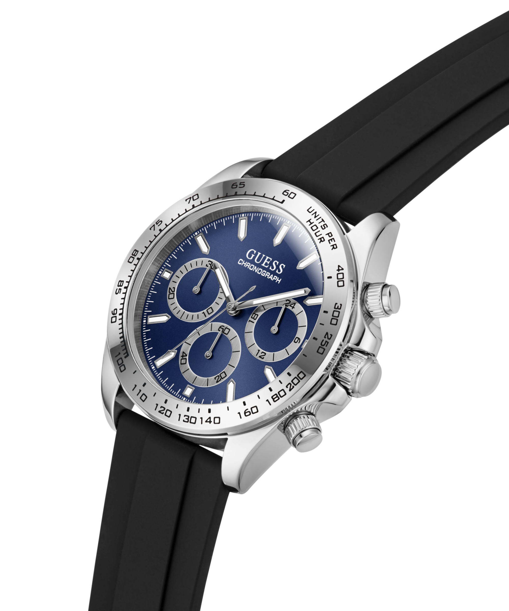 Guess Chronograph »ARTHUR« Quarzuhr, Armbanduhr, Herrenuhr, Silikonarmband, analog, Tag