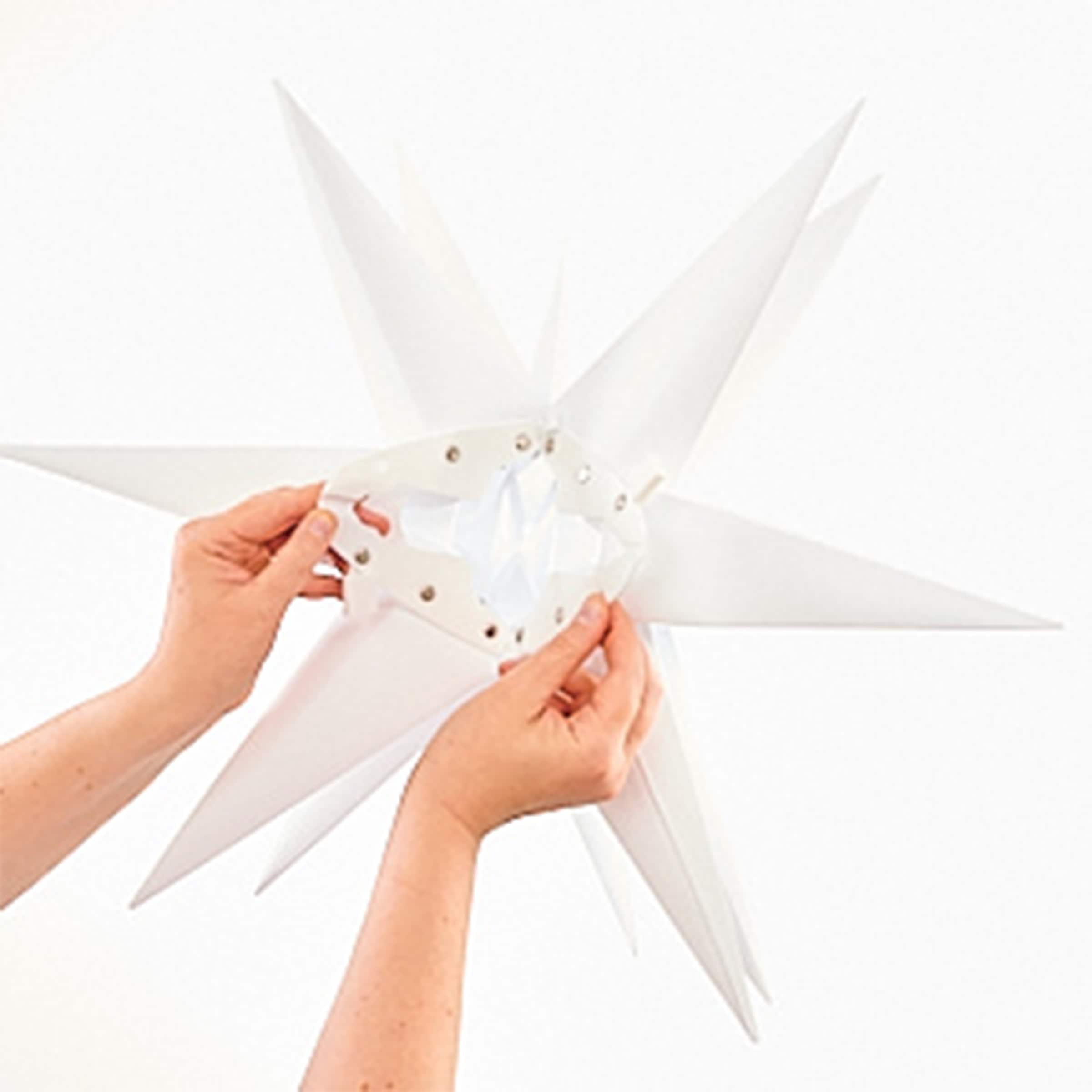 my home LED-Hängeleuchte »Visia« LED-Modul 1 Stk. Warmweiß 3D LED Stern mit Erdspieß, weiß, einfache Installation mit Erdspieß