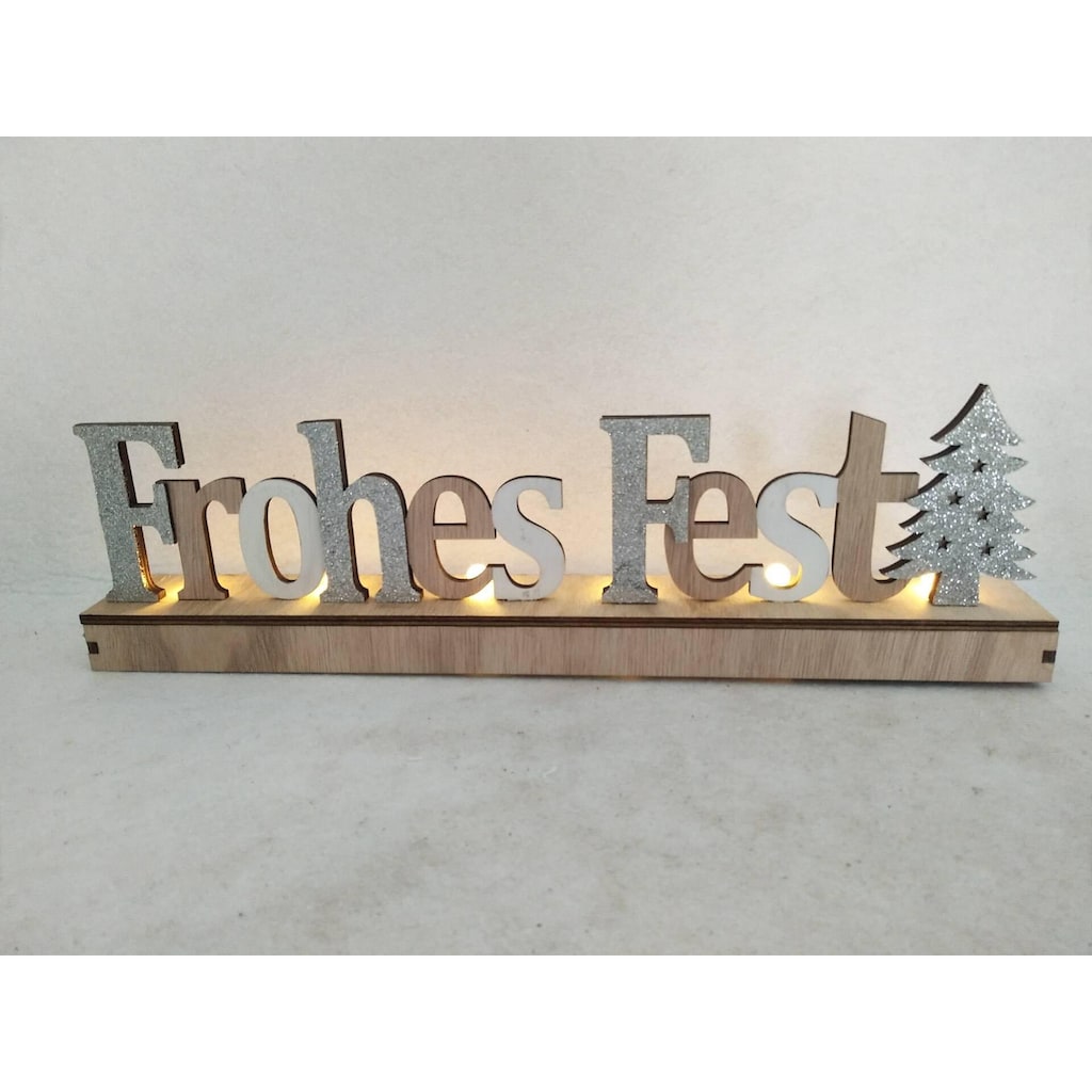 my home Deko-Schriftzug »Frohes Fest, Weihnachtsdeko«, mit LED