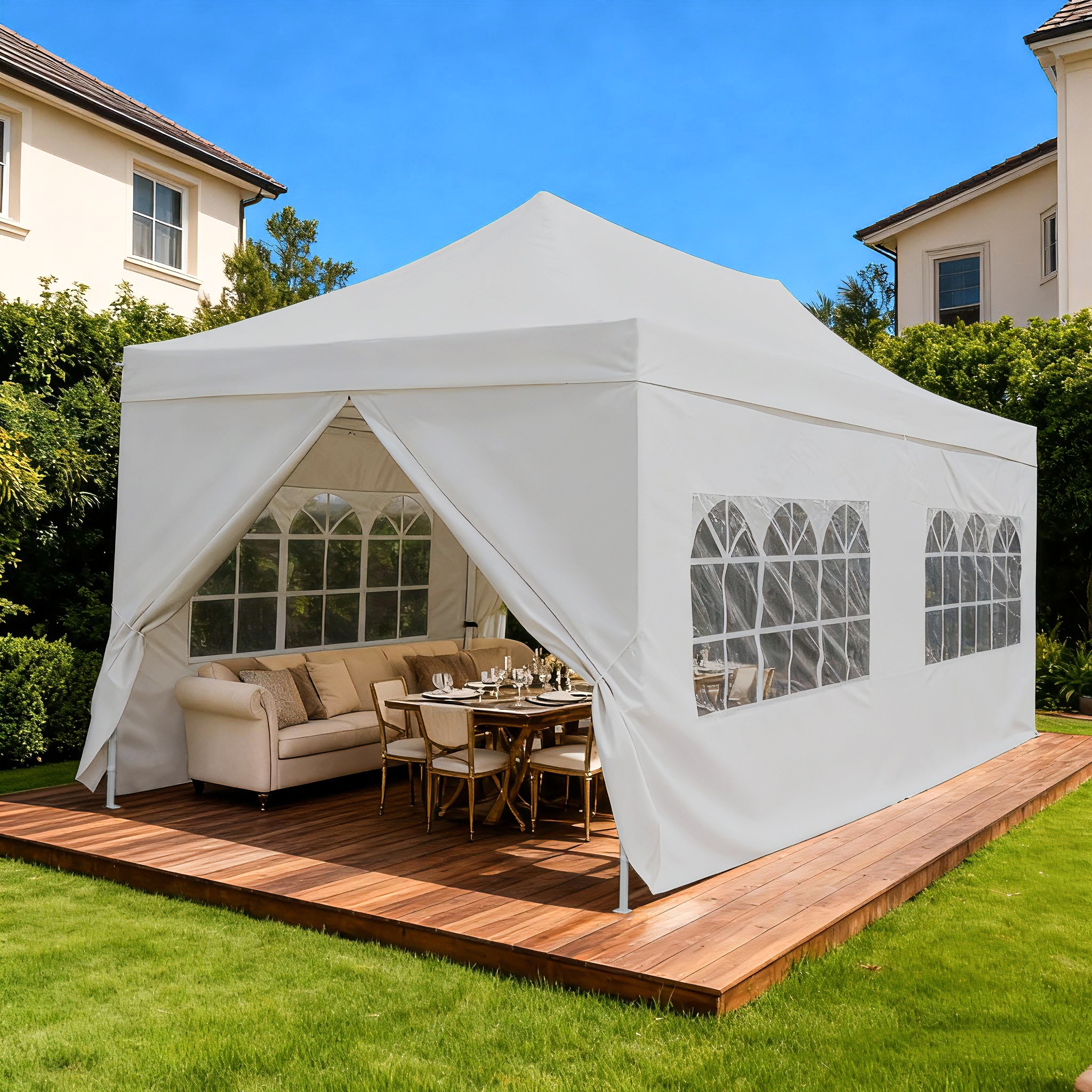 KONIFERA Faltpavillon "Valencia Pro" Festival & Partyzelt, einfacher Auf & Abbau BxTxH: 3x6x3,3m