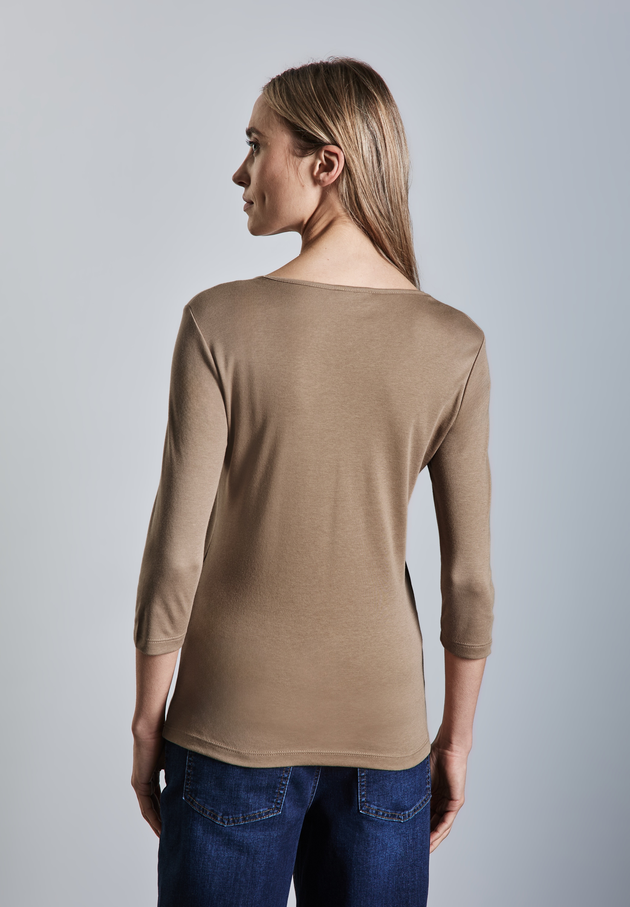 STREET ONE Langarmshirt, mit Herzausschnitt