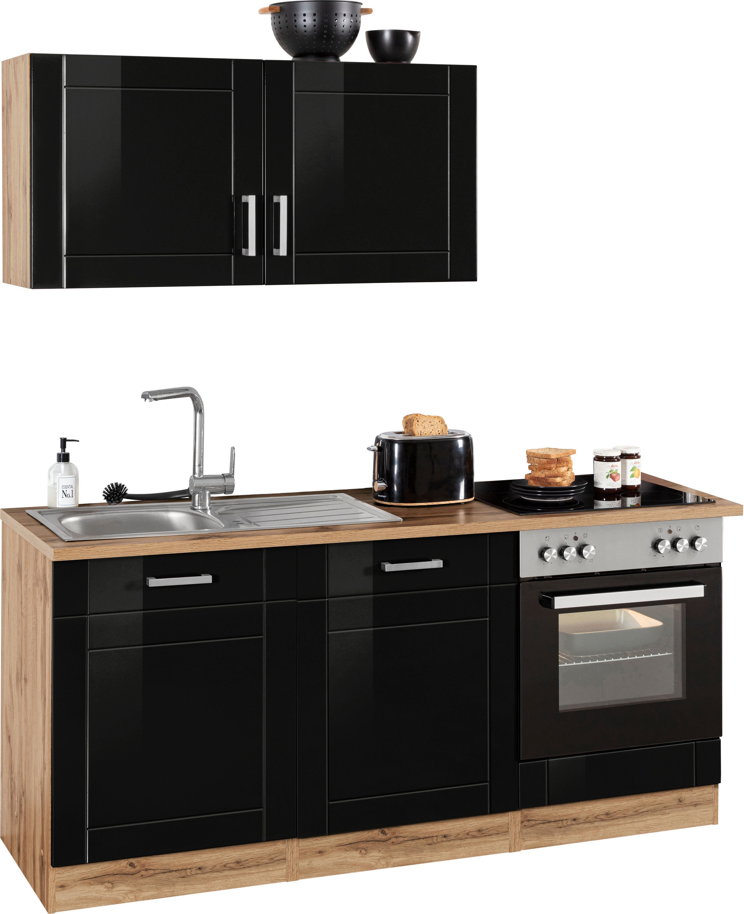 KOCHSTATION Küchenzeile »KS-Tinnum« ohne E-Geräte, Breite 180 cm