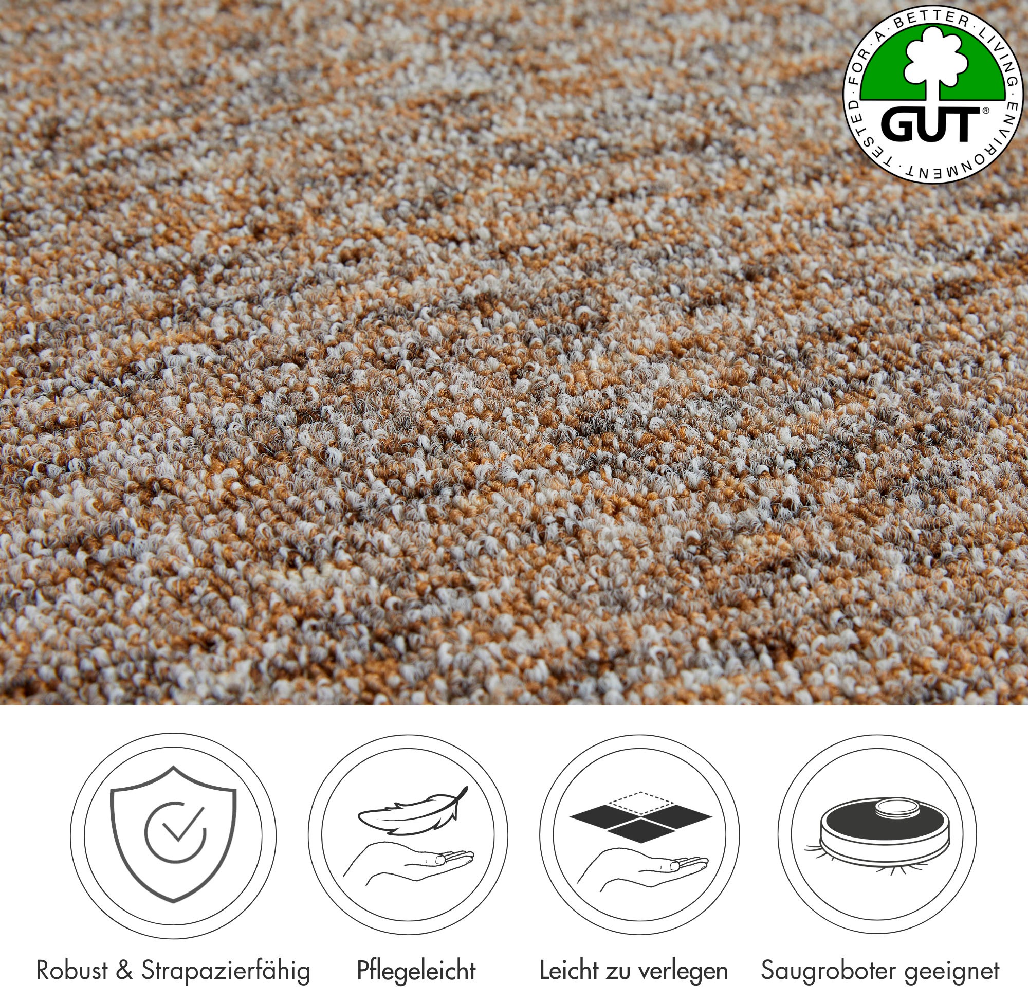 ANDIAMO Gambia Fine Loop Carpet Beige 500x500cm 3