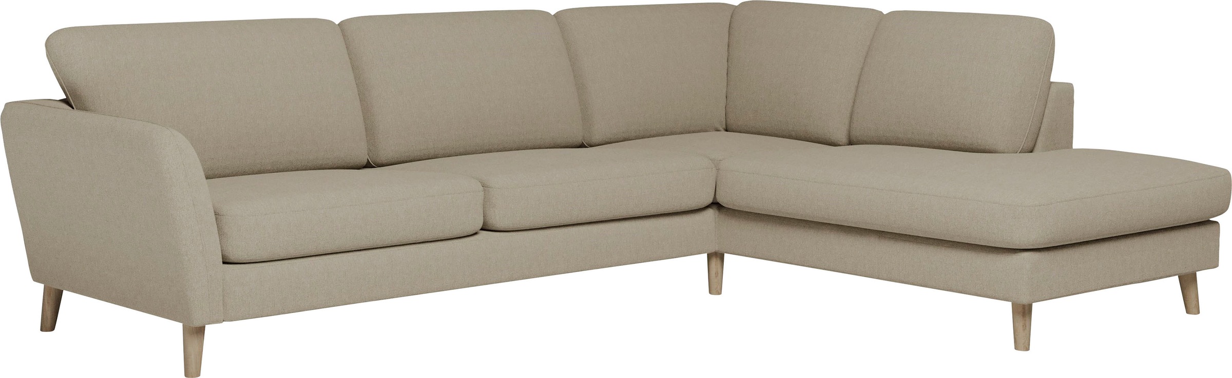 Home affaire Ecksofa »MARSEILLE 278/202 cm, L-Form, Ottom. rechts/links«, Massivholzbeine aus Eiche, in verschieden Bezügen und Farbvarianten