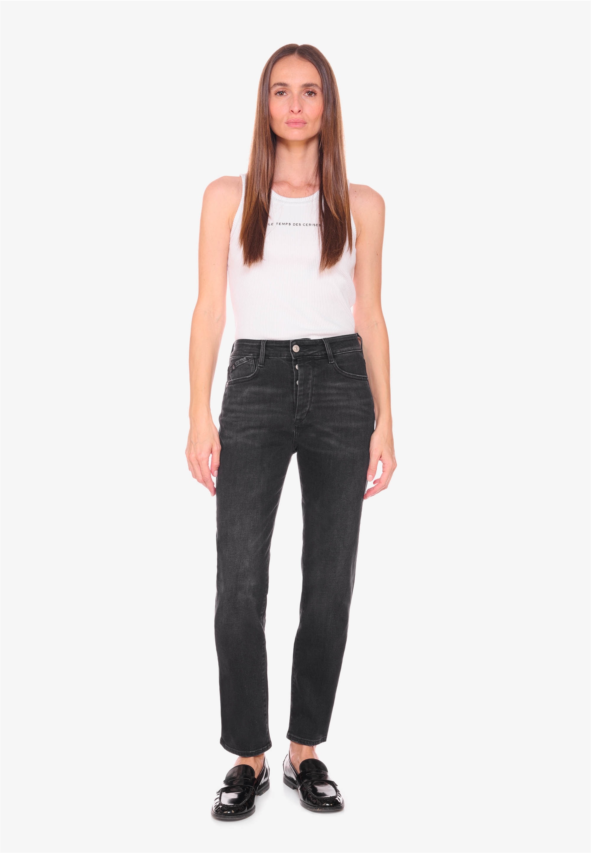 Le Temps des Cerises 400/17 Women's Cropped Trousers Black 29 3