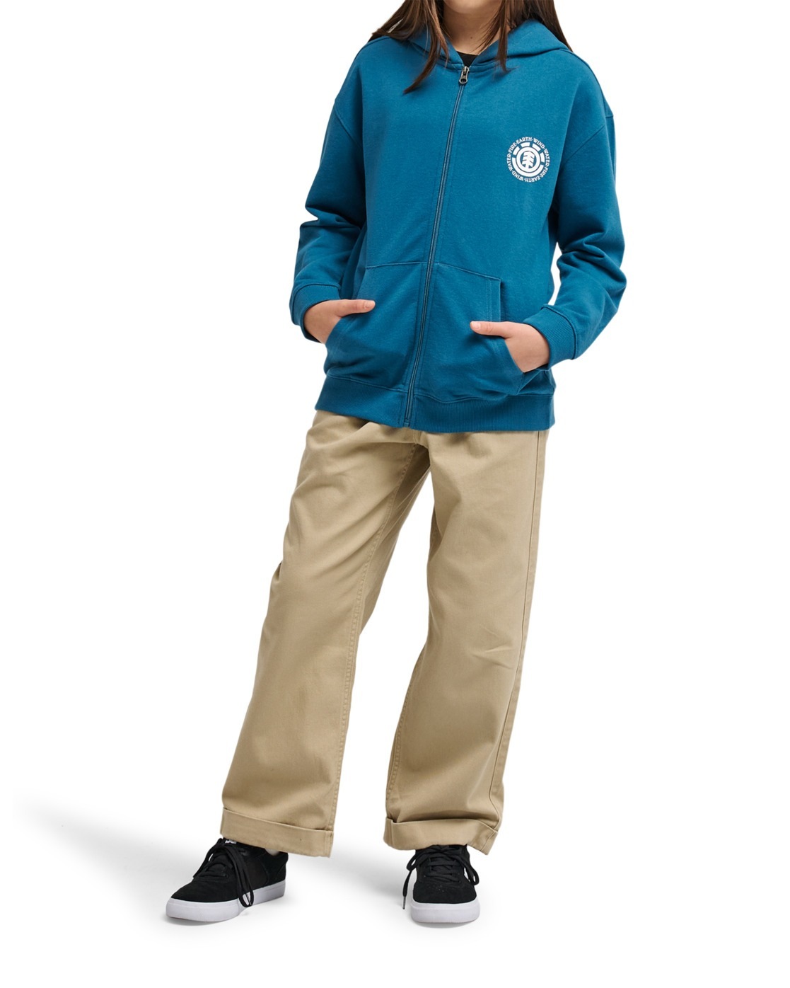 Hoodie ELEMENT "Seal BP", Jungen, Gr. 12(148-156cm), mallard blau, Obermaterial: 70% Walkfrottier, 30% Walkfrottier;, Sweatshirts Hoodie