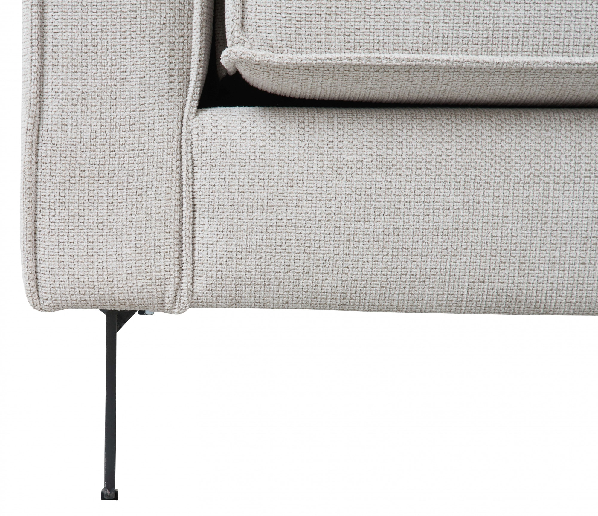 Places of Style Ecksofa »Pinto, 290 cm, Cord, Chenille, Lederoptik, Ottomane links / rechts«, mit Keder, schwarze Metallfüße, Wellenunterfederung